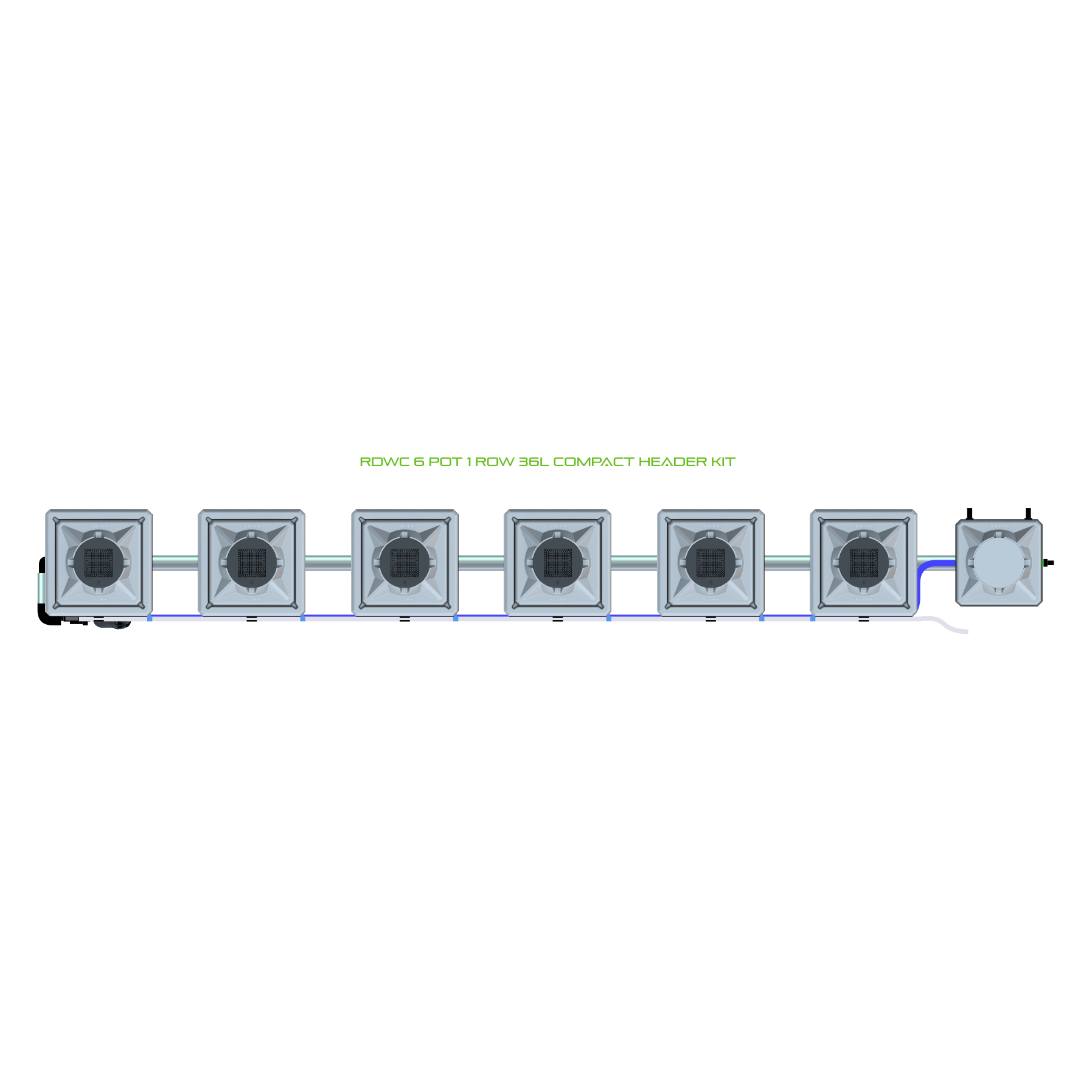 RDWC 6 Pot 1 Row Kit