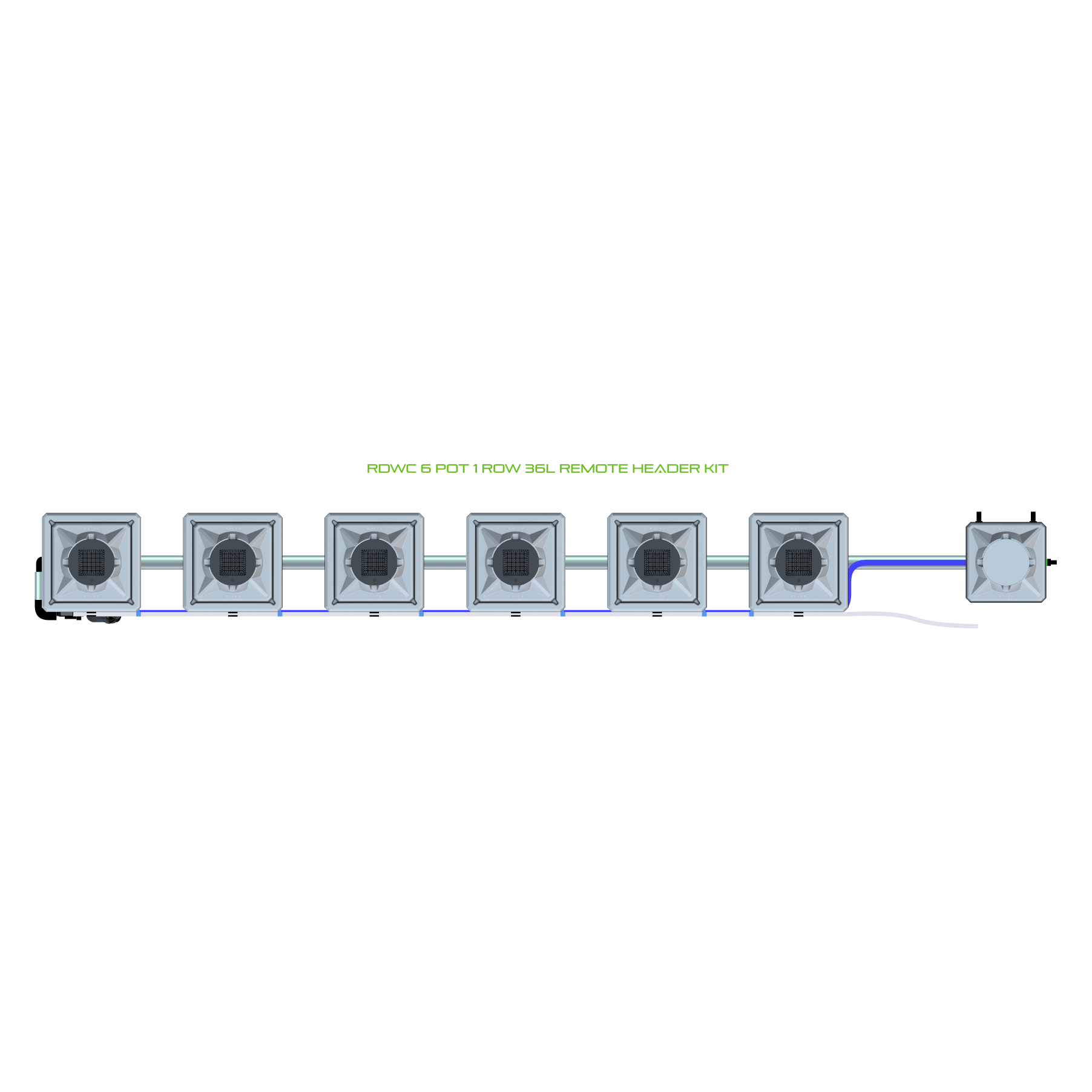 RDWC 6 Pot 1 Row Kit