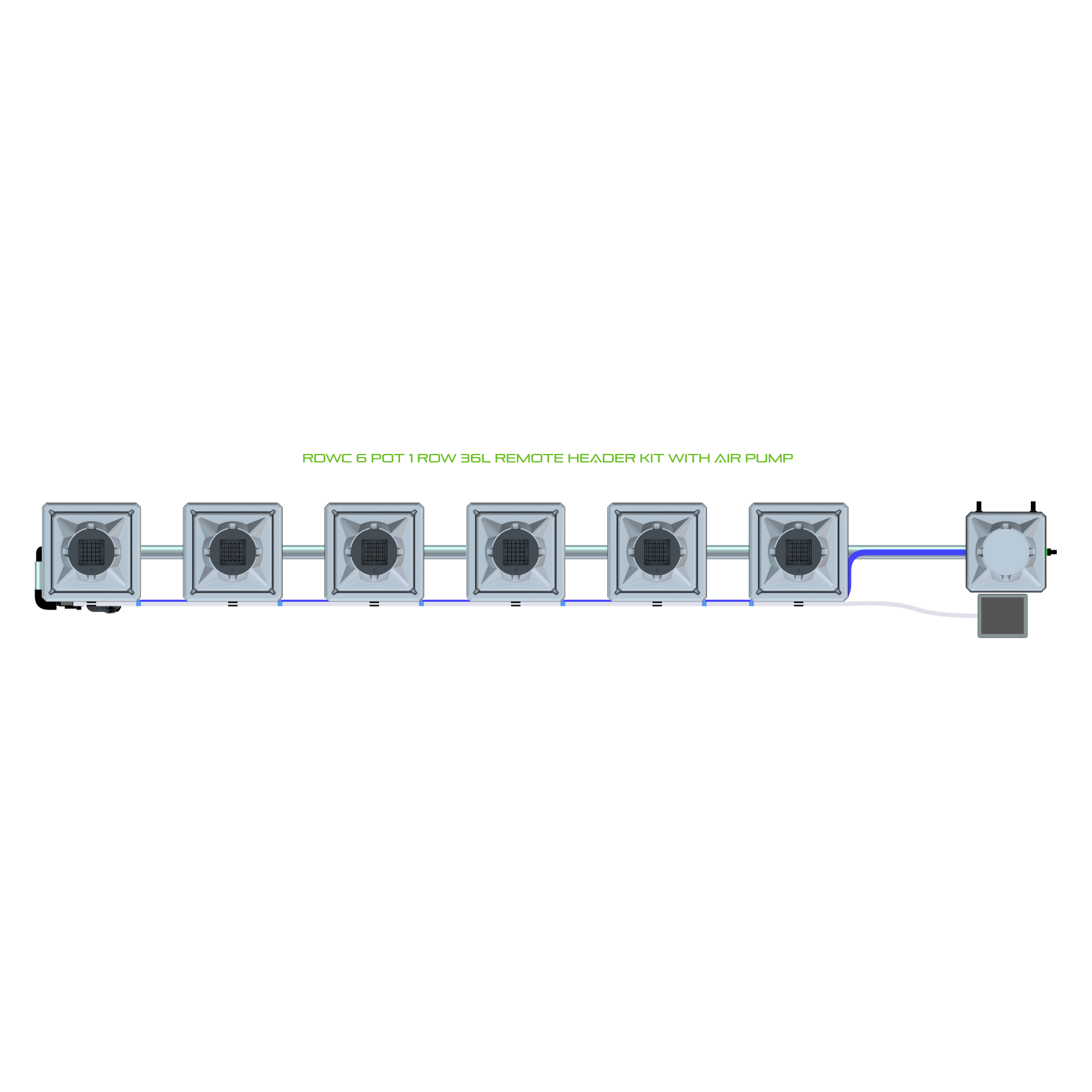 RDWC 6 Pot 1 Row Kit
