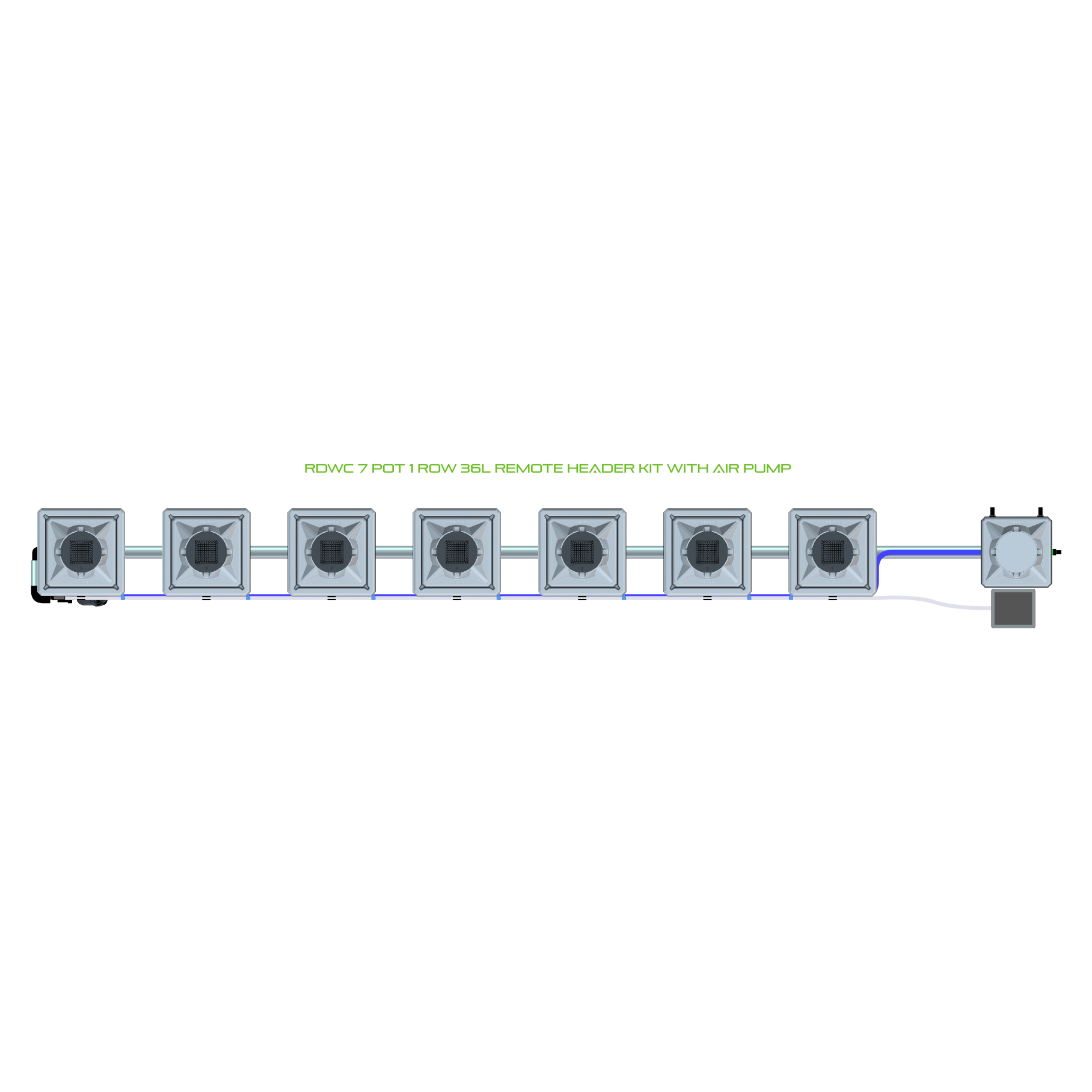 RDWC 7 Pot 1 Row Kit