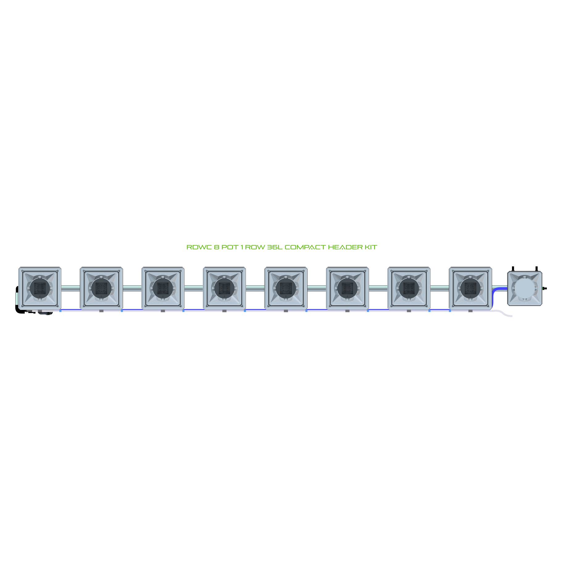 RDWC 8 Pot 1 Row Kit