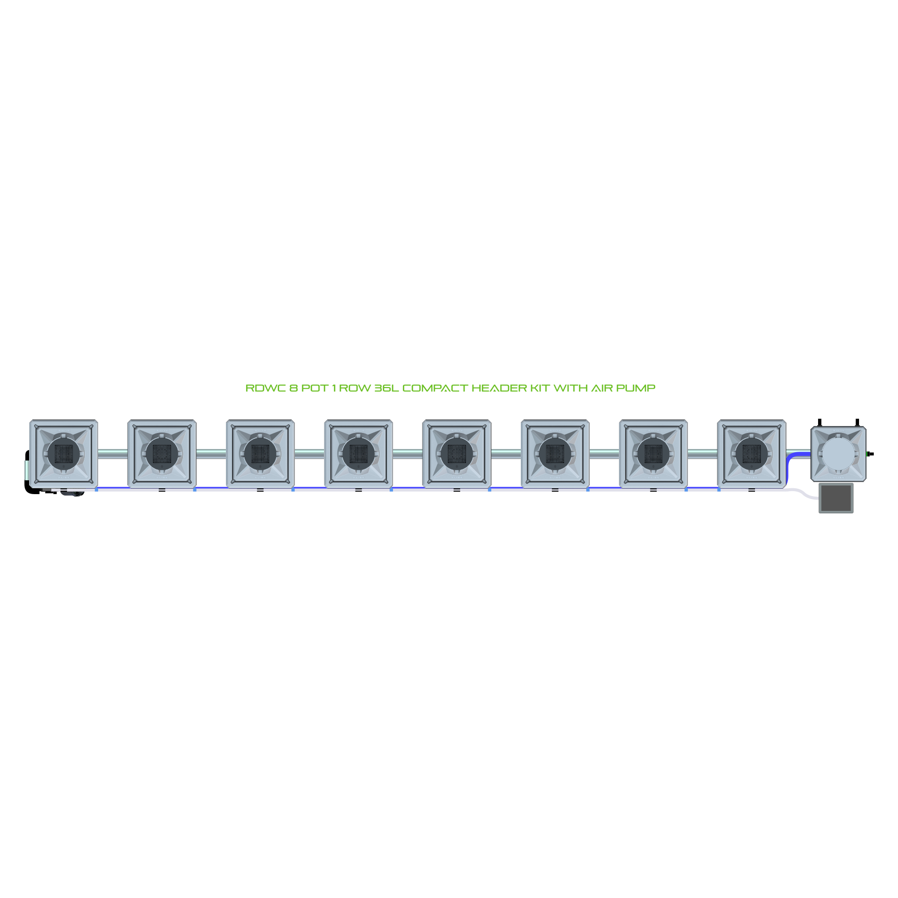 RDWC 8 Pot 1 Row Kit