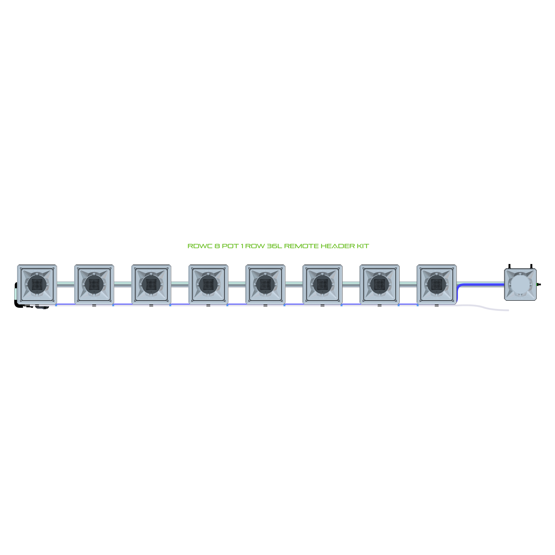 RDWC 8 Pot 1 Row Kit