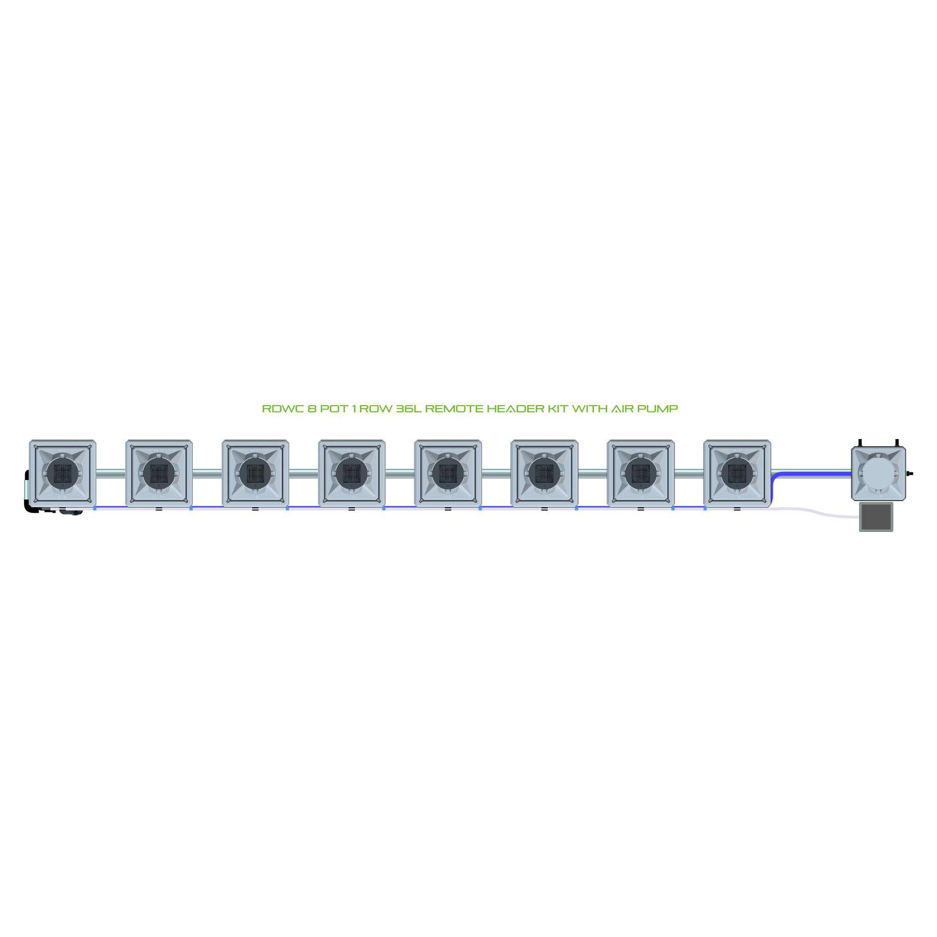 RDWC 8 Pot 1 Row Kit