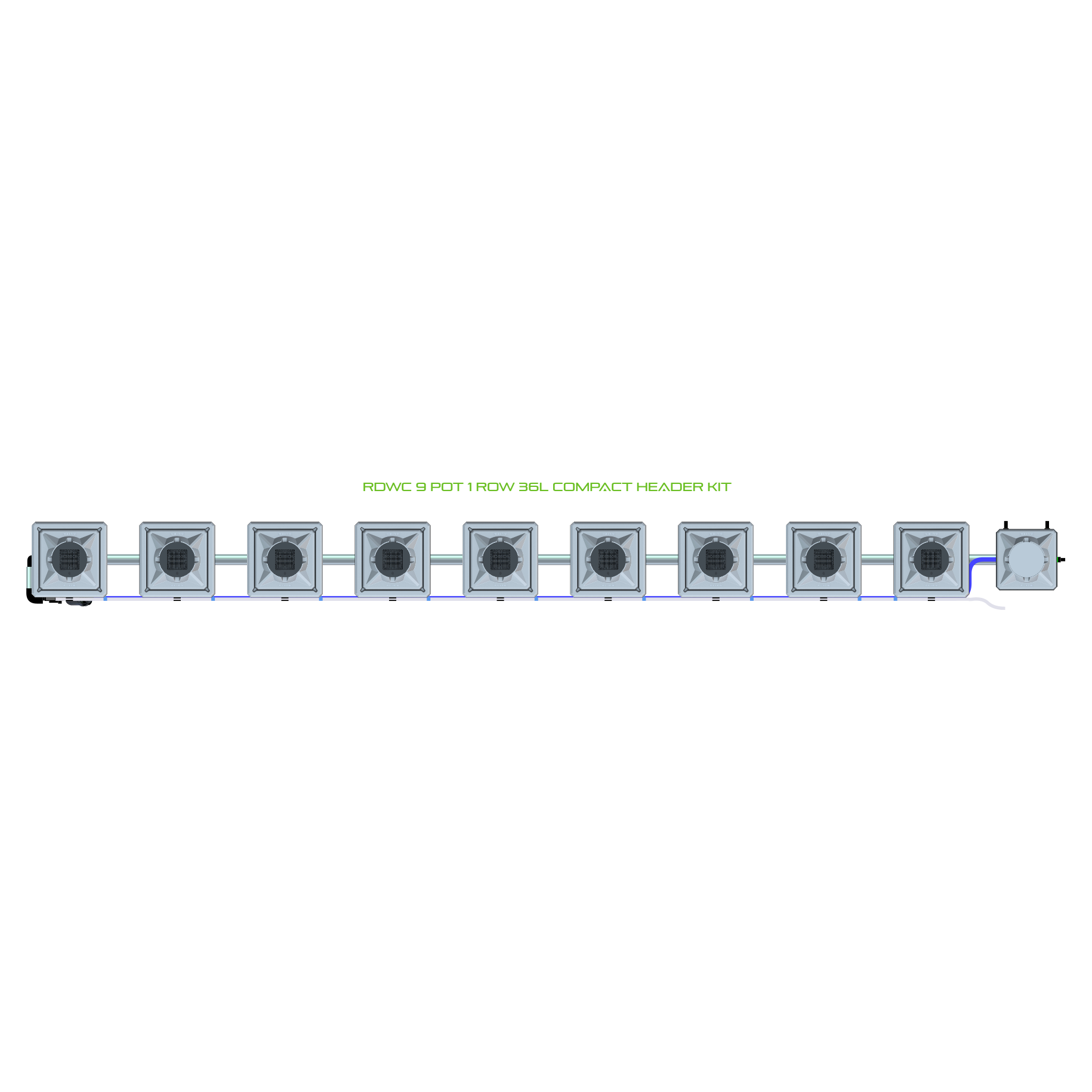 RDWC 9 Pot 1 Row Kit
