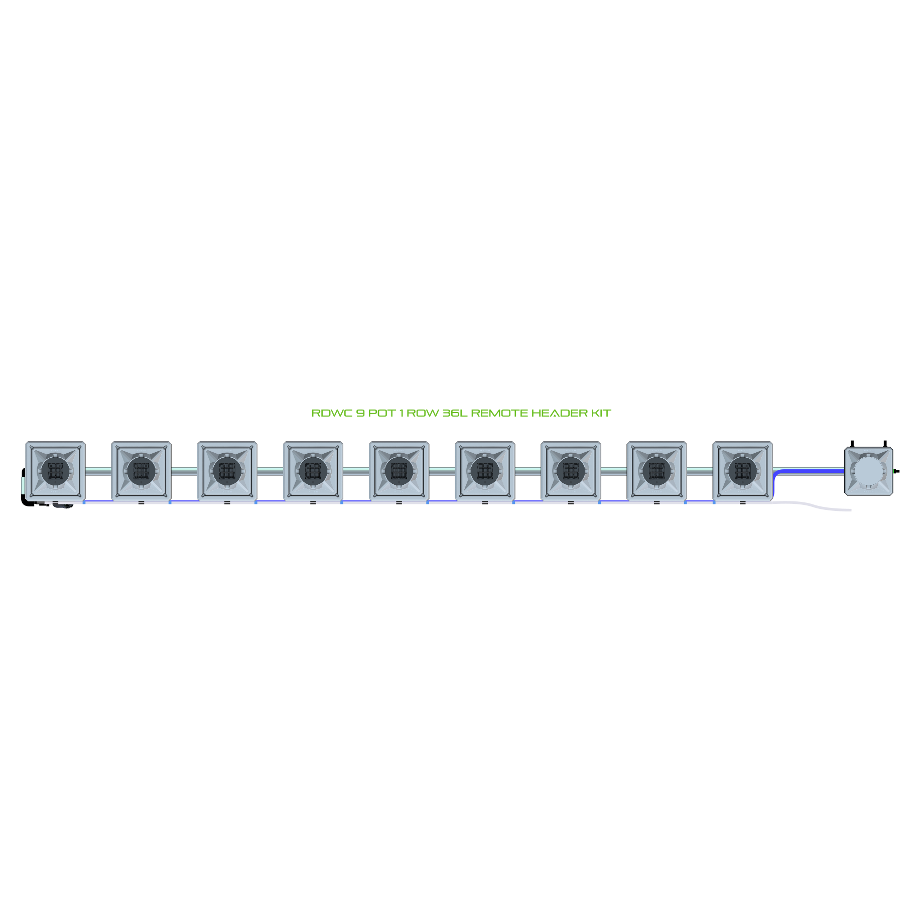 RDWC 9 Pot 1 Row Kit