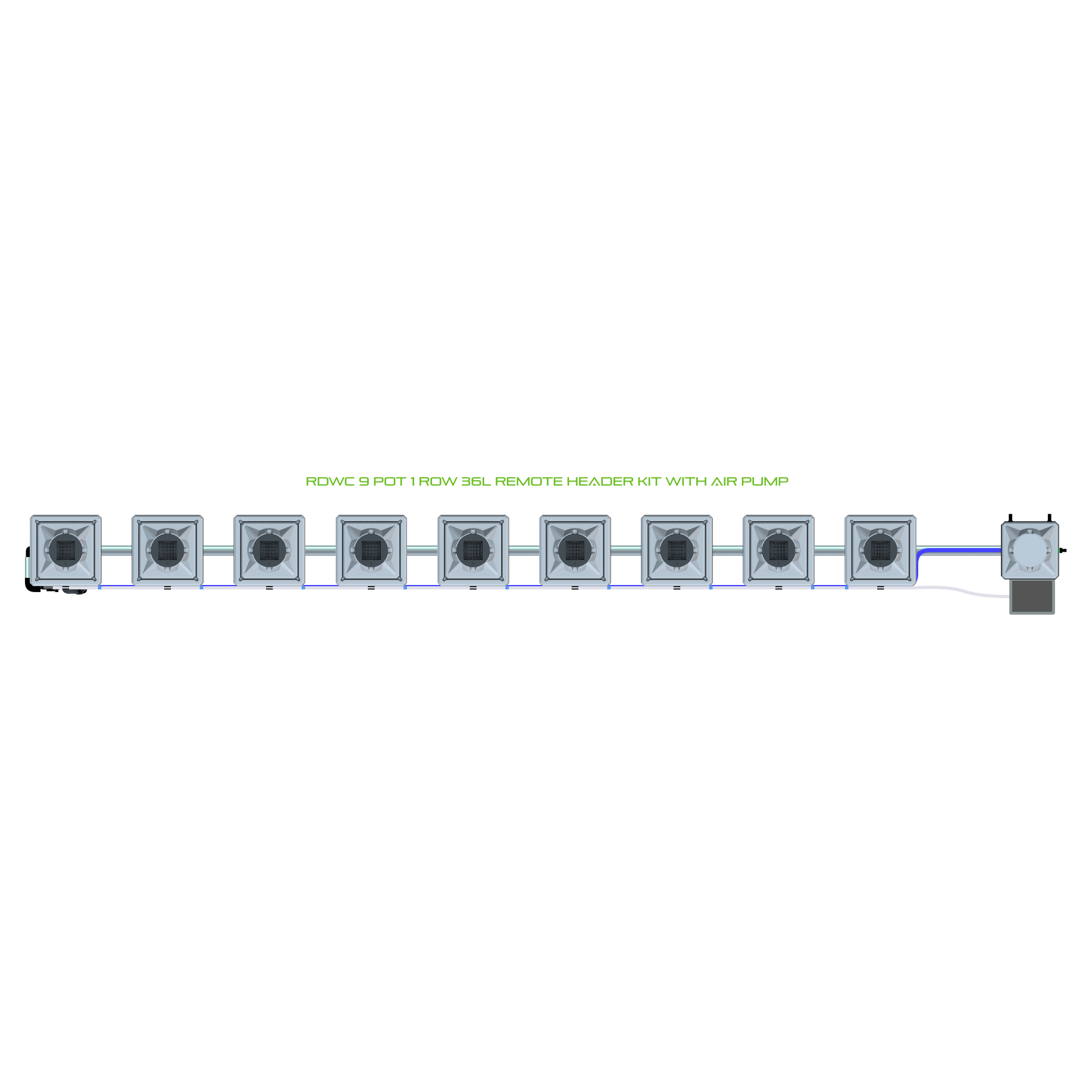 RDWC 9 Pot 1 Row Kit