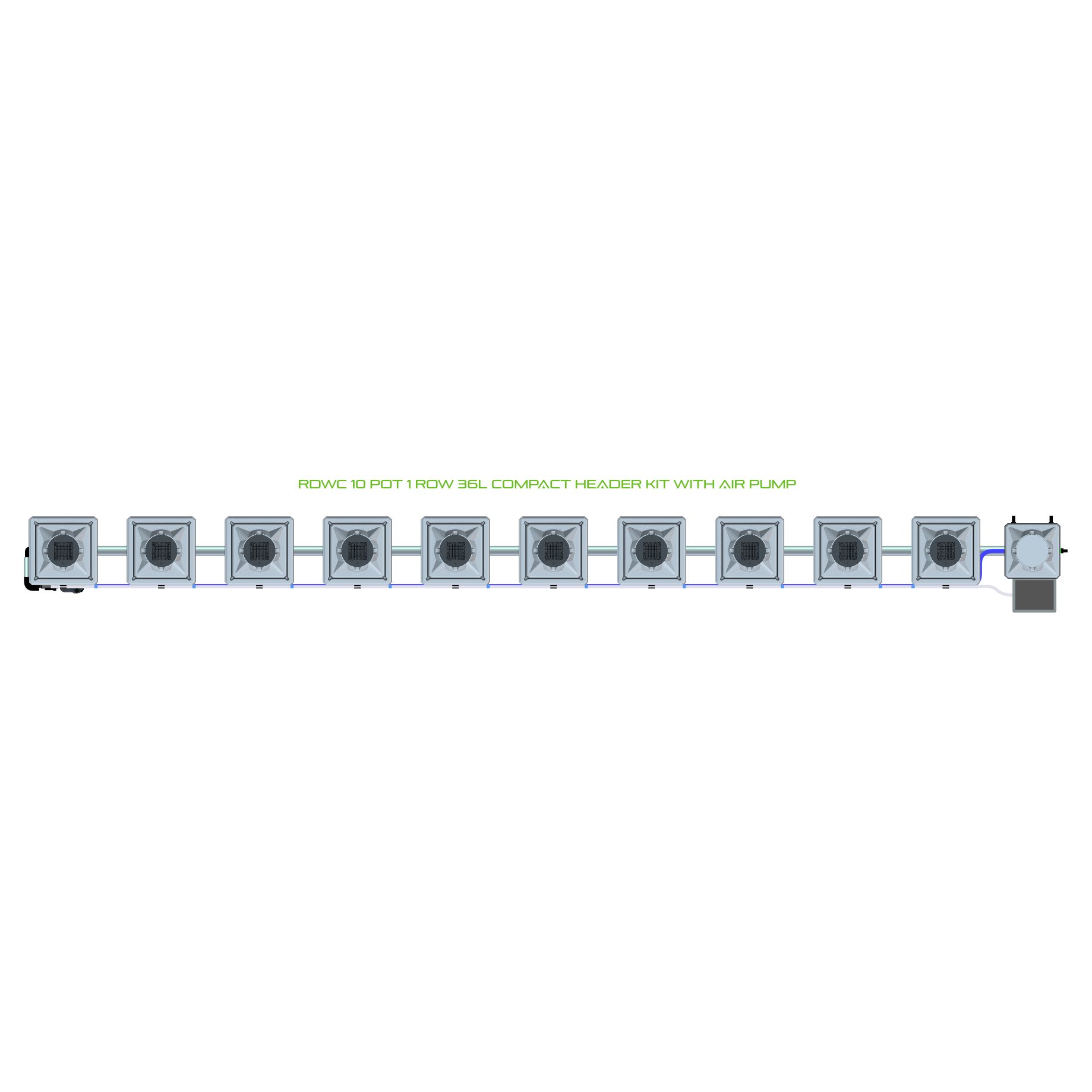 RDWC 10 Pot 1 Row Kit