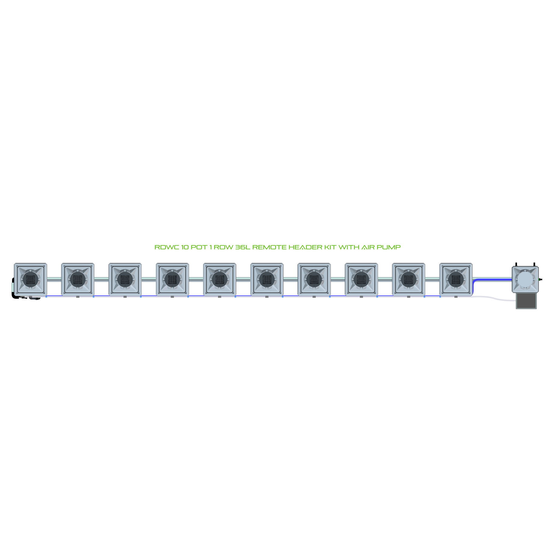RDWC 10 Pot 1 Row Kit