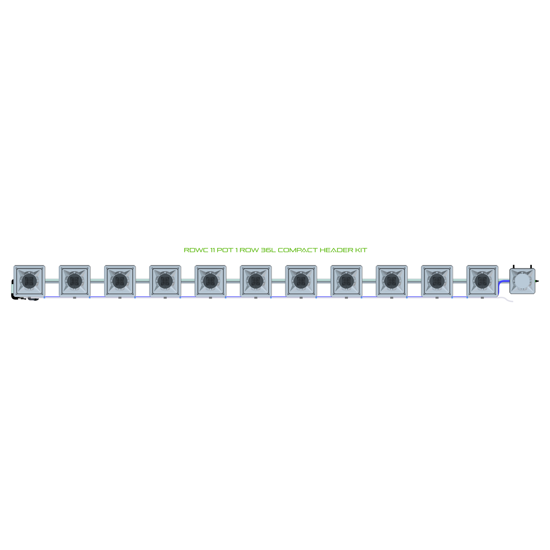 RDWC 11 Pot 1 Row Kit
