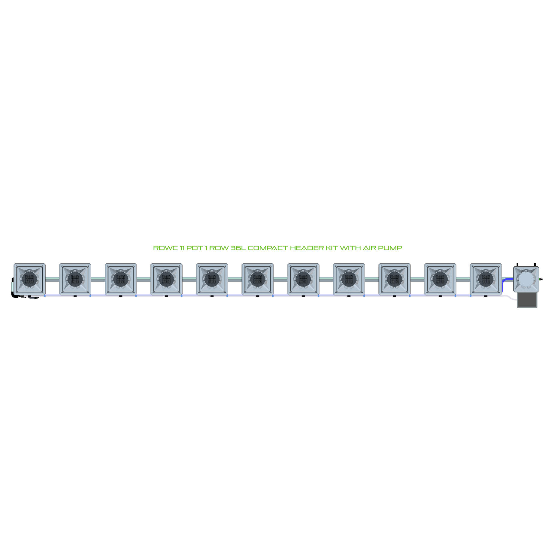 RDWC 11 Pot 1 Row Kit