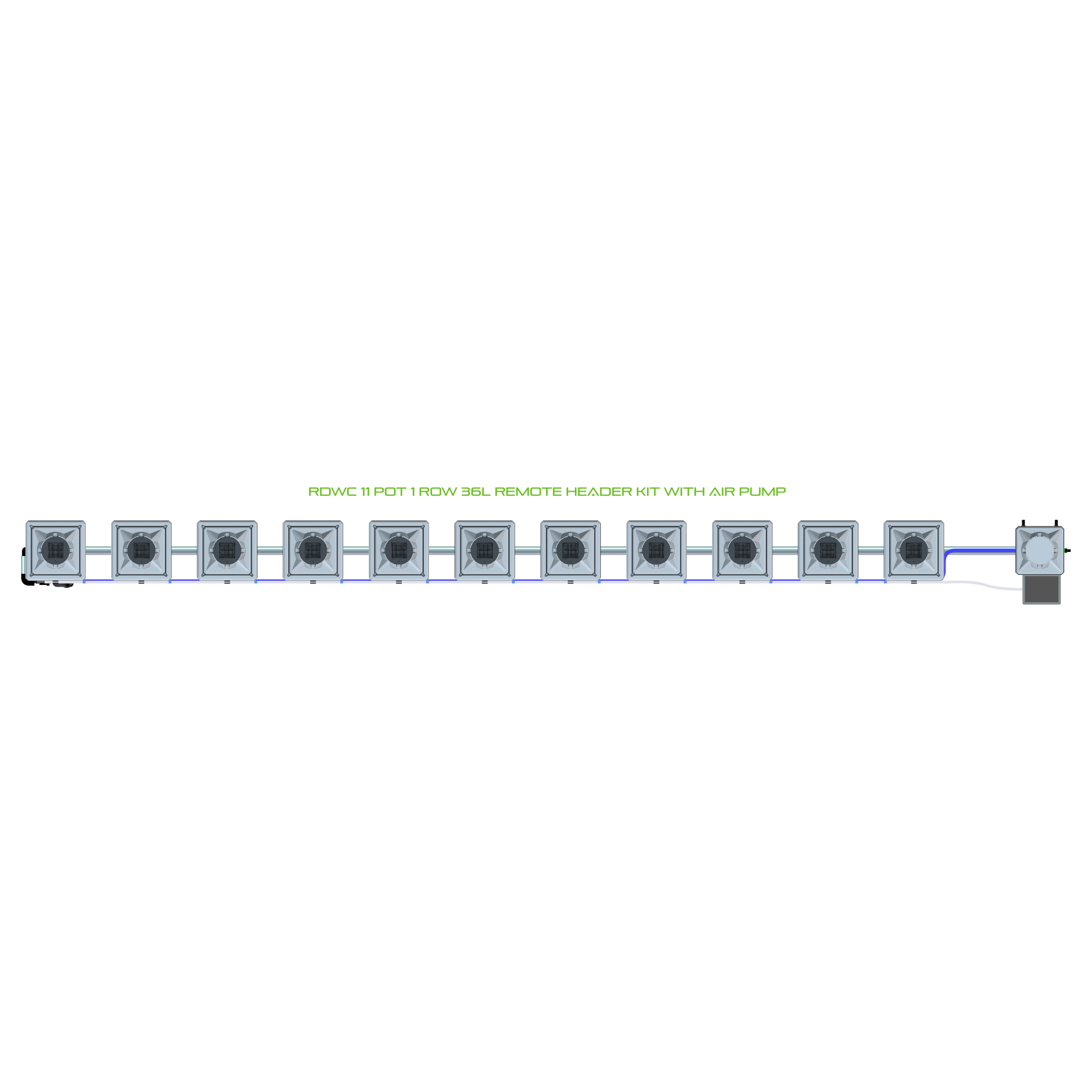 RDWC 11 Pot 1 Row Kit