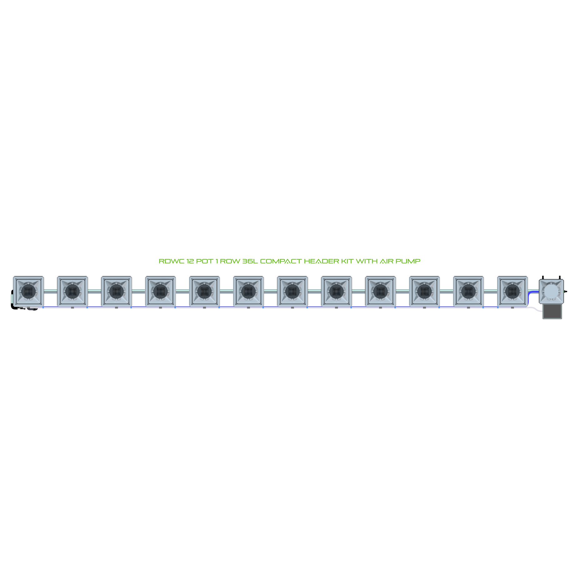 RDWC 12 Pot 1 Row Kit