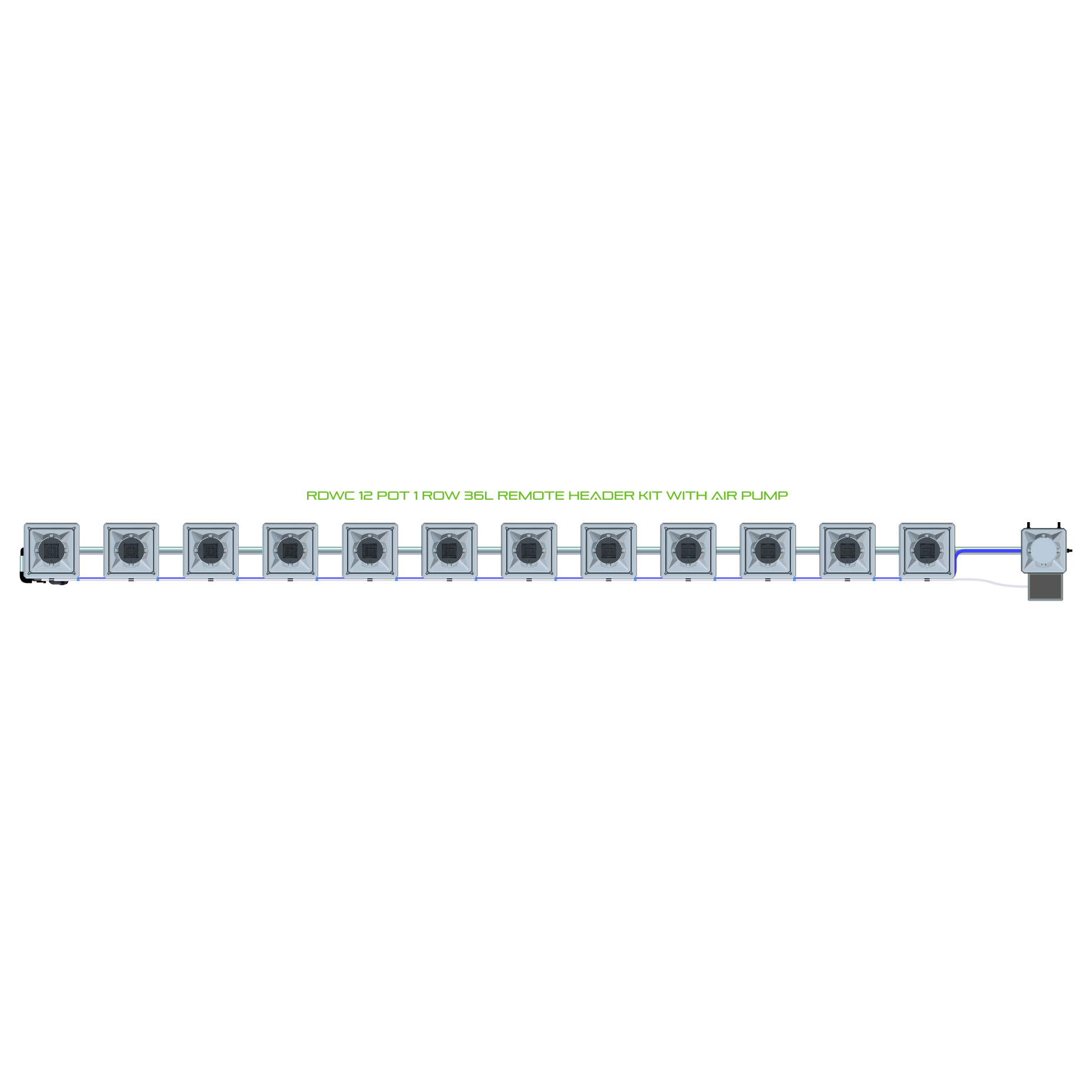 RDWC 12 Pot 1 Row Kit