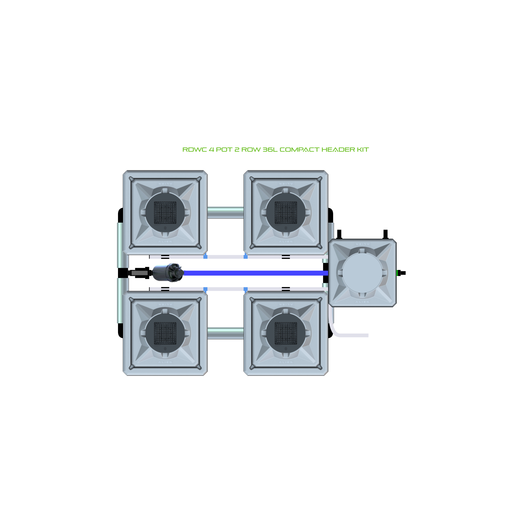 RDWC 4 Pot 2 Row Kit