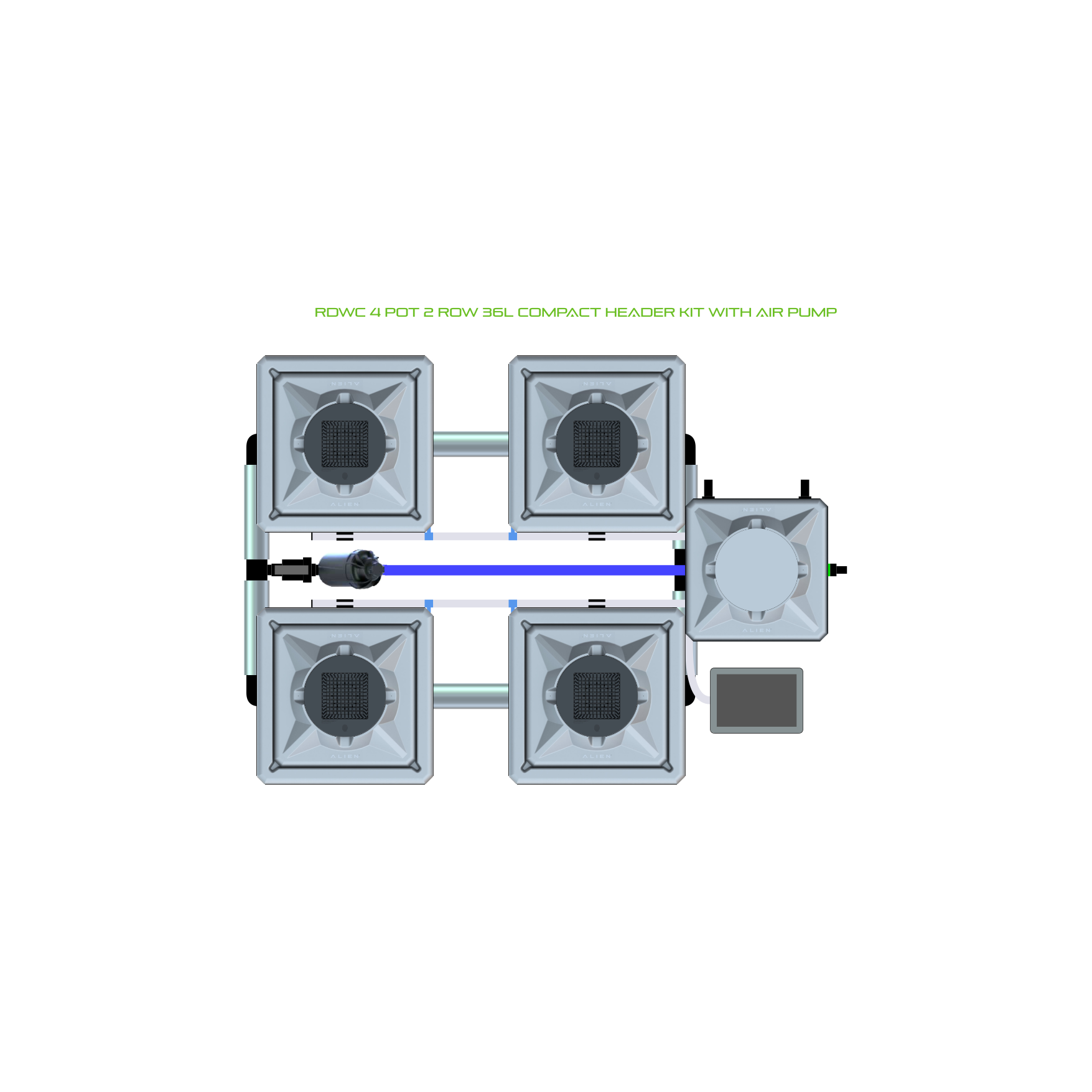 RDWC 4 Pot 2 Row Kit
