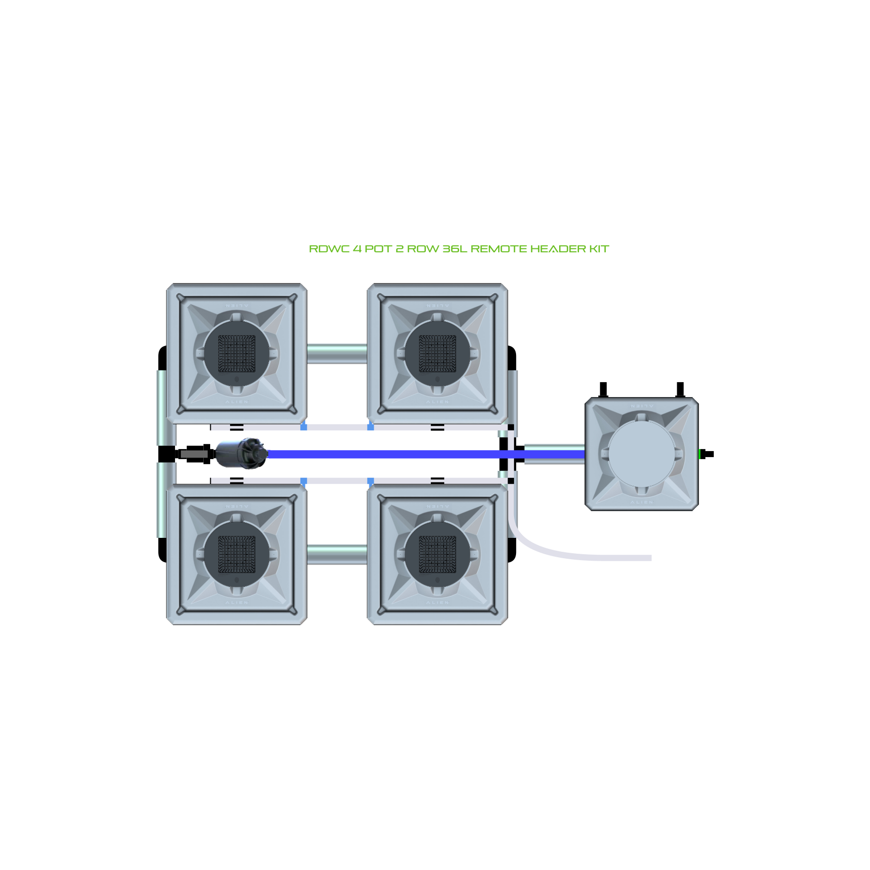 RDWC 4 Pot 2 Row Kit