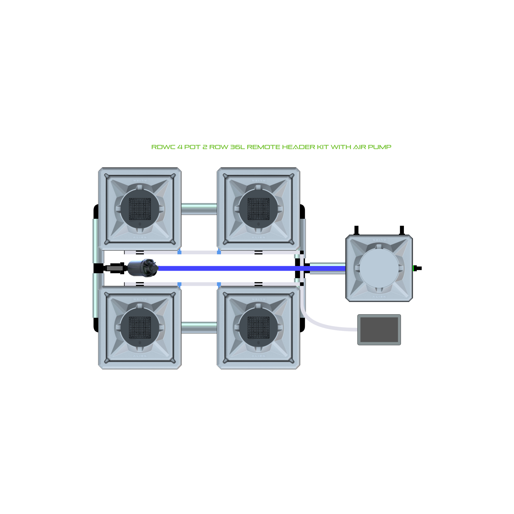RDWC 4 Pot 2 Row Kit