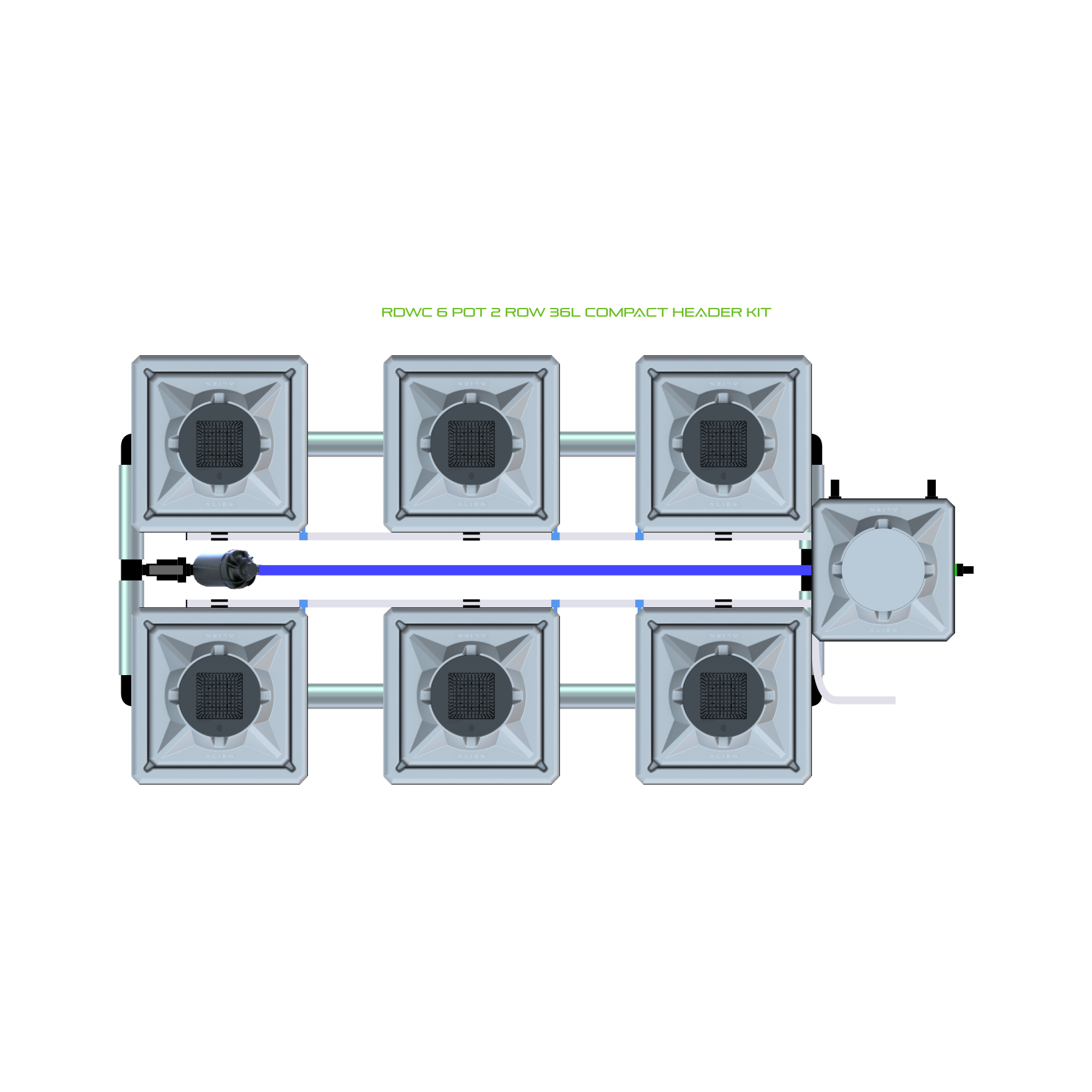 RDWC 6 Pot 2 Row Kit