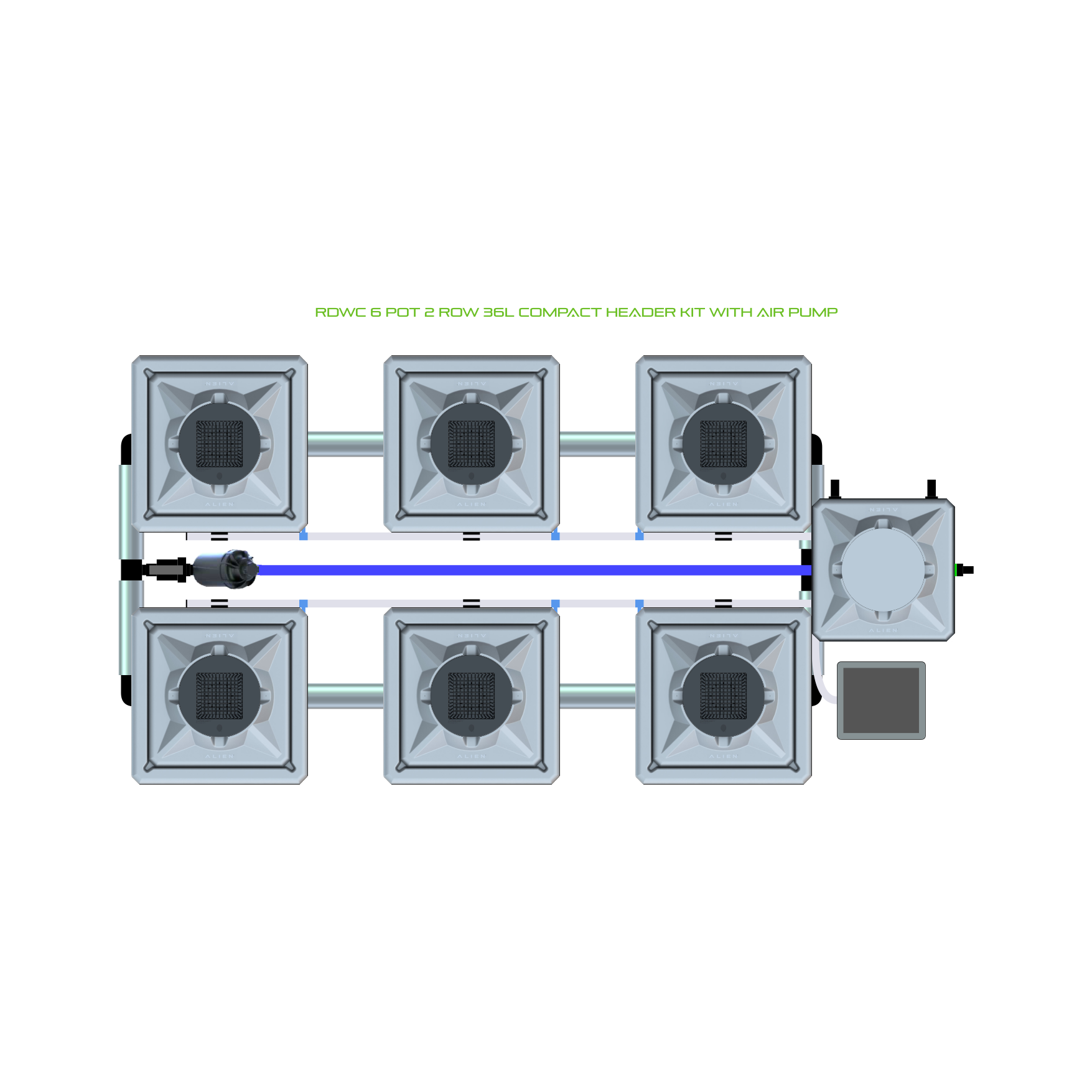 RDWC 6 Pot 2 Row Kit