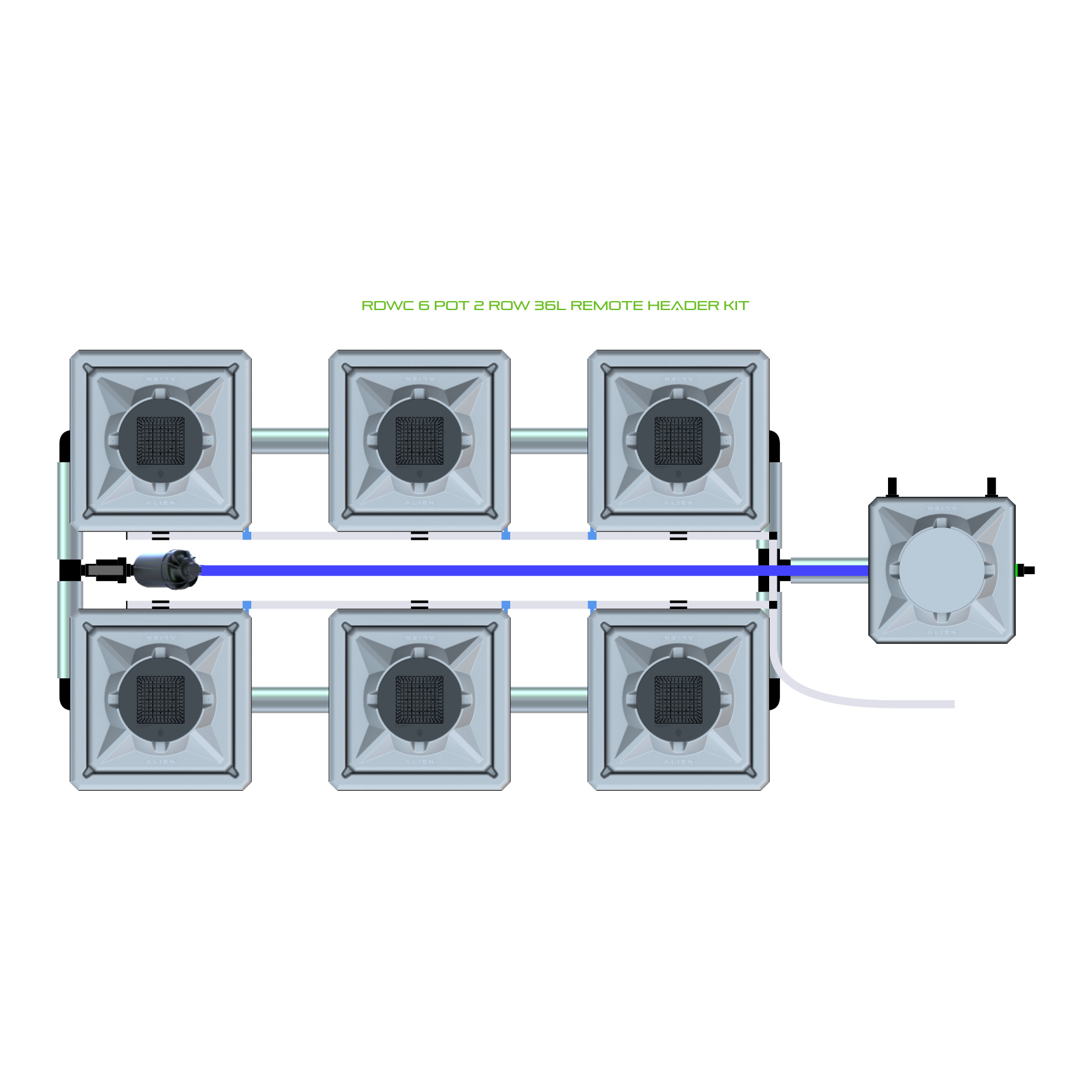 RDWC 6 Pot 2 Row Kit