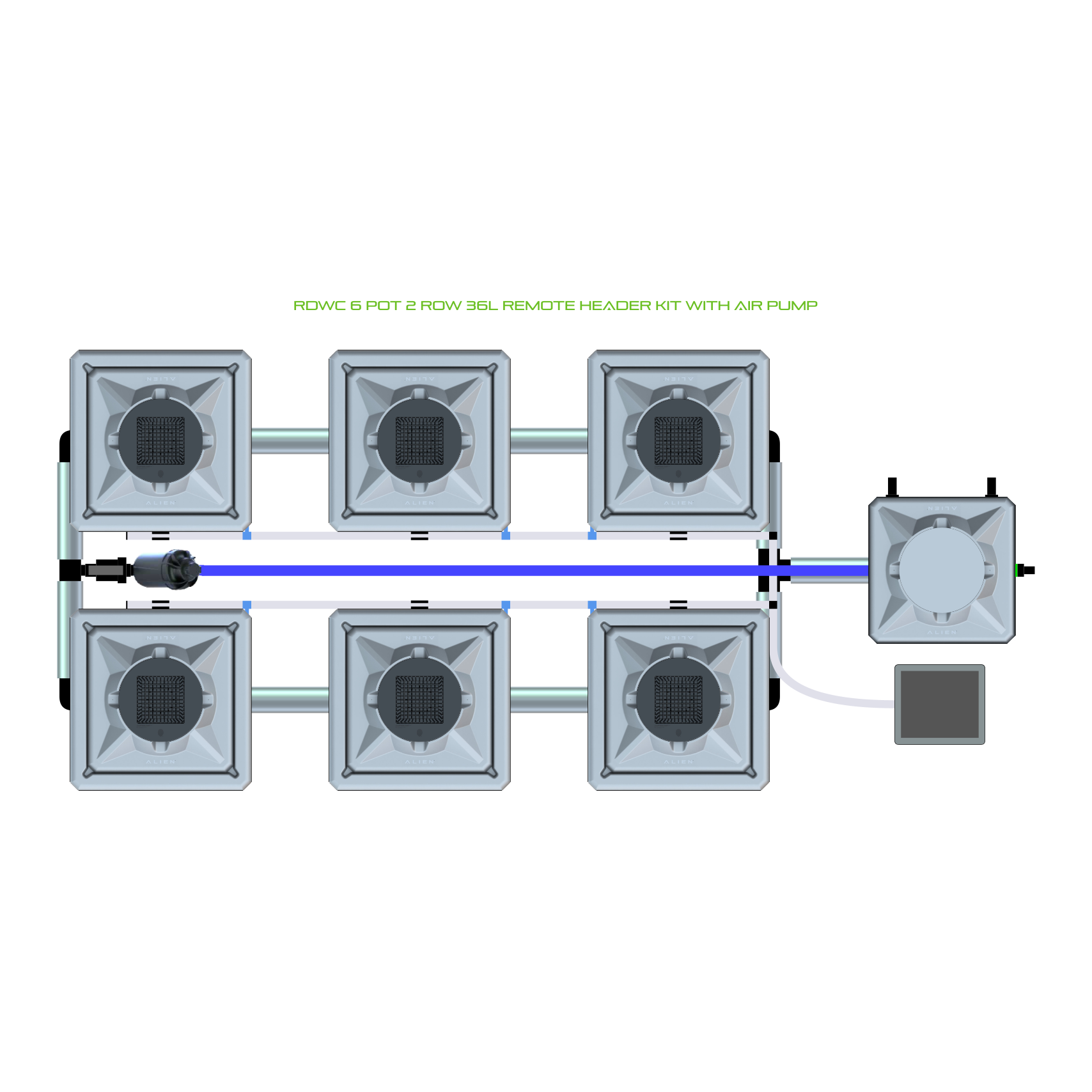 RDWC 6 Pot 2 Row Kit