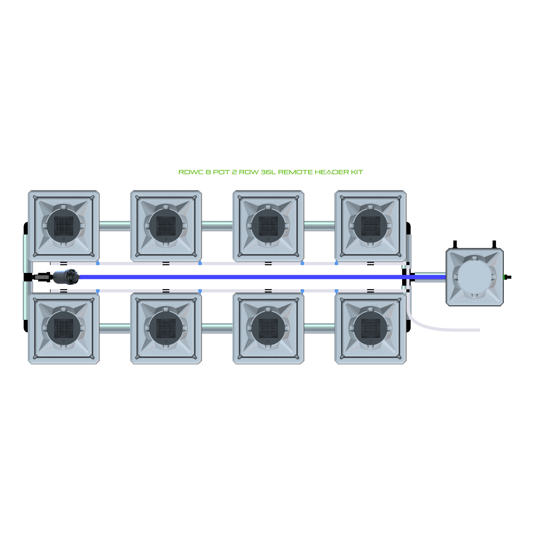 RDWC 8 Pot 2 Row Kit
