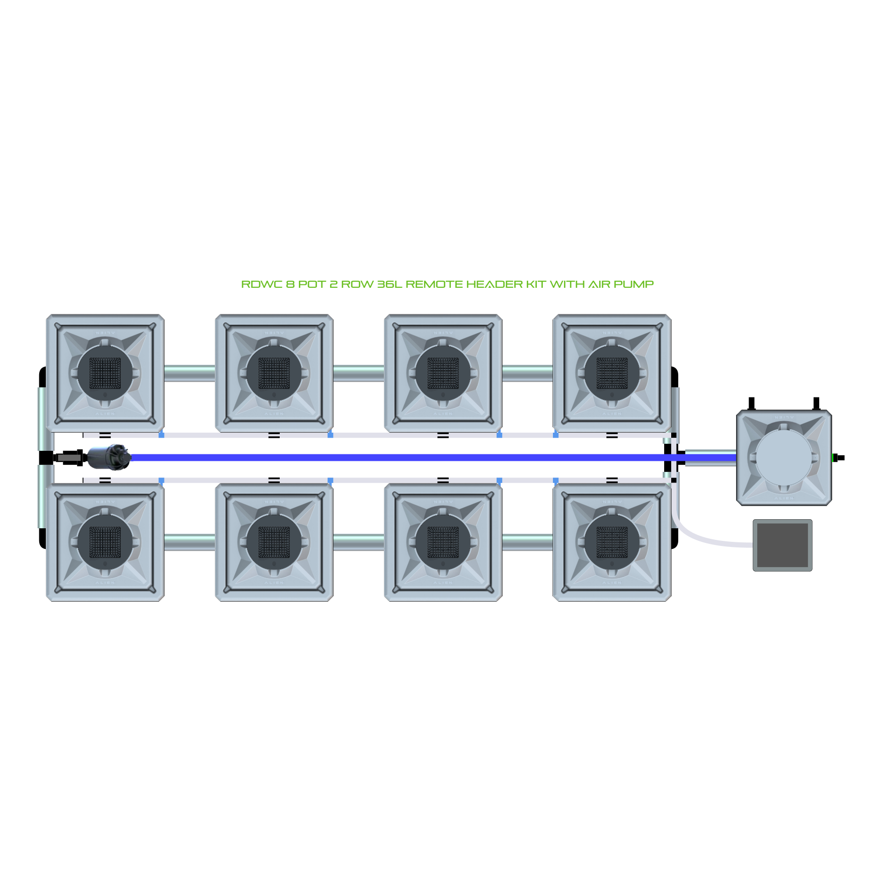 RDWC 8 Pot 2 Row Kit