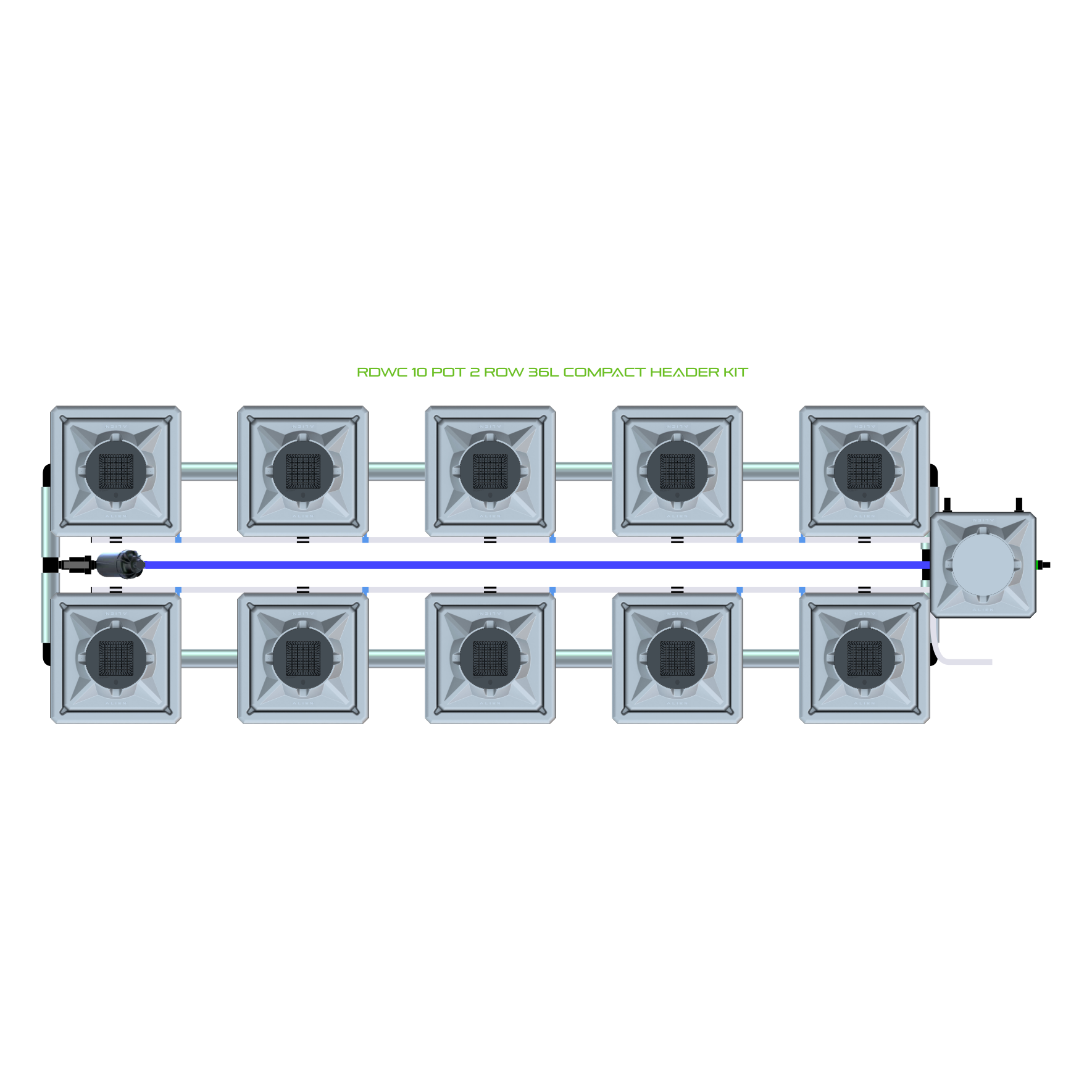RDWC 10 Pot 2 Row Kit