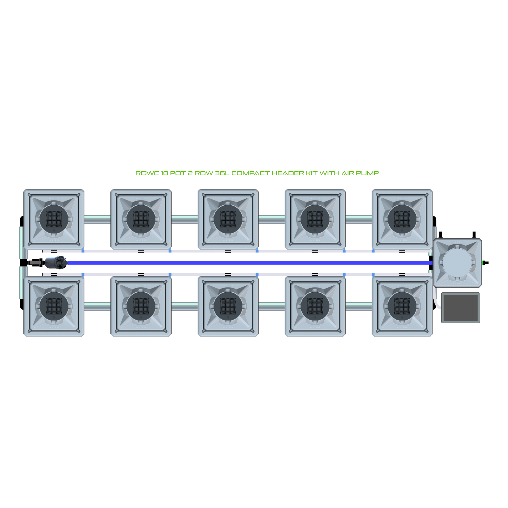 RDWC 10 Pot 2 Row Kit