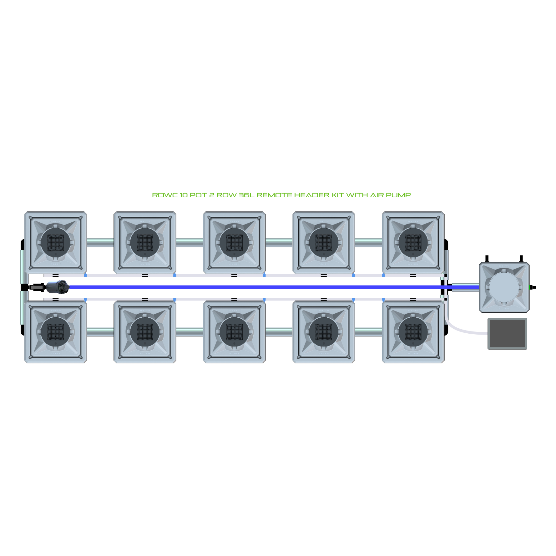 RDWC 10 Pot 2 Row Kit