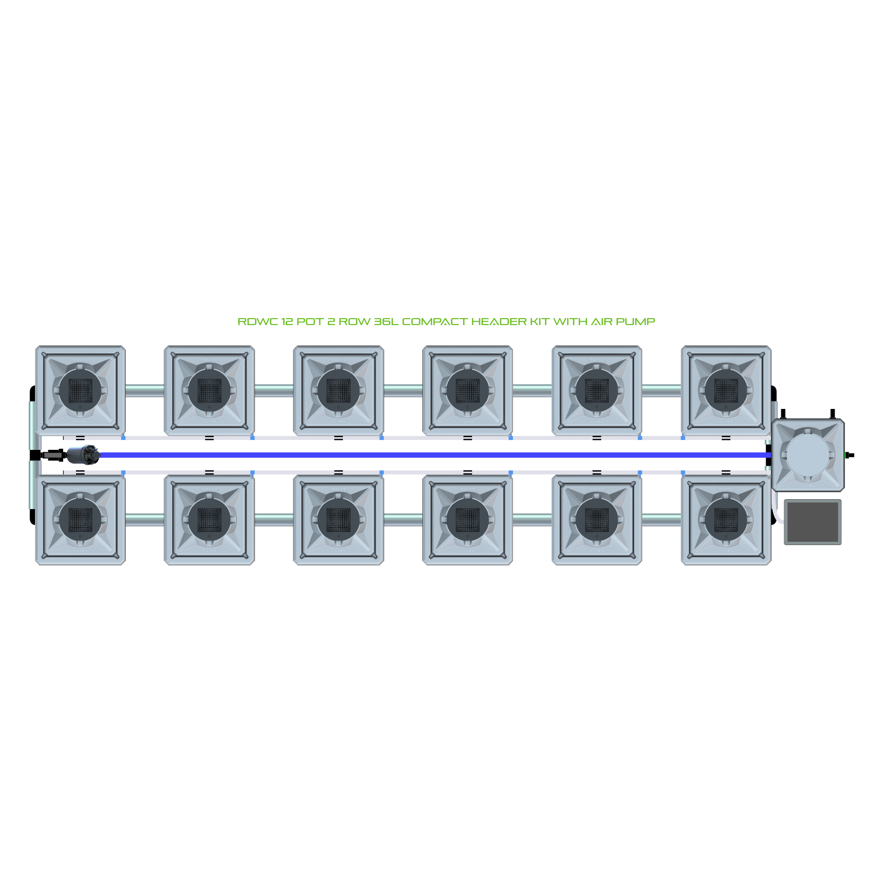 RDWC 12 Pot 2 Row Kit