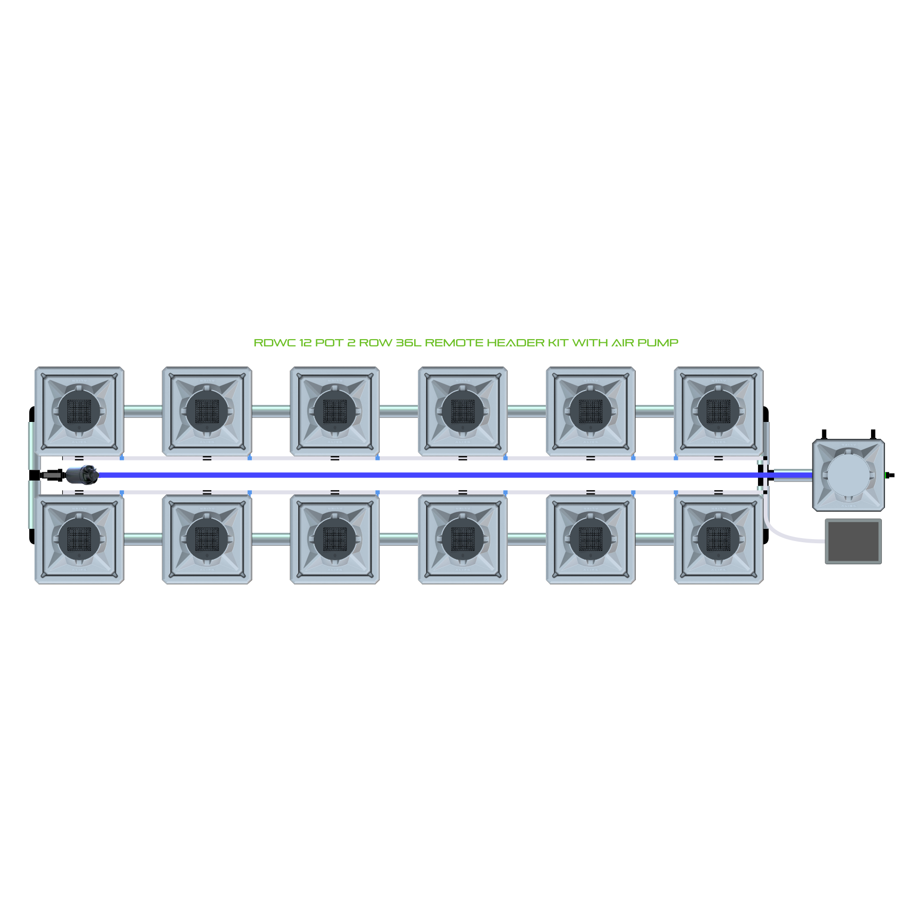 RDWC 12 Pot 2 Row Kit