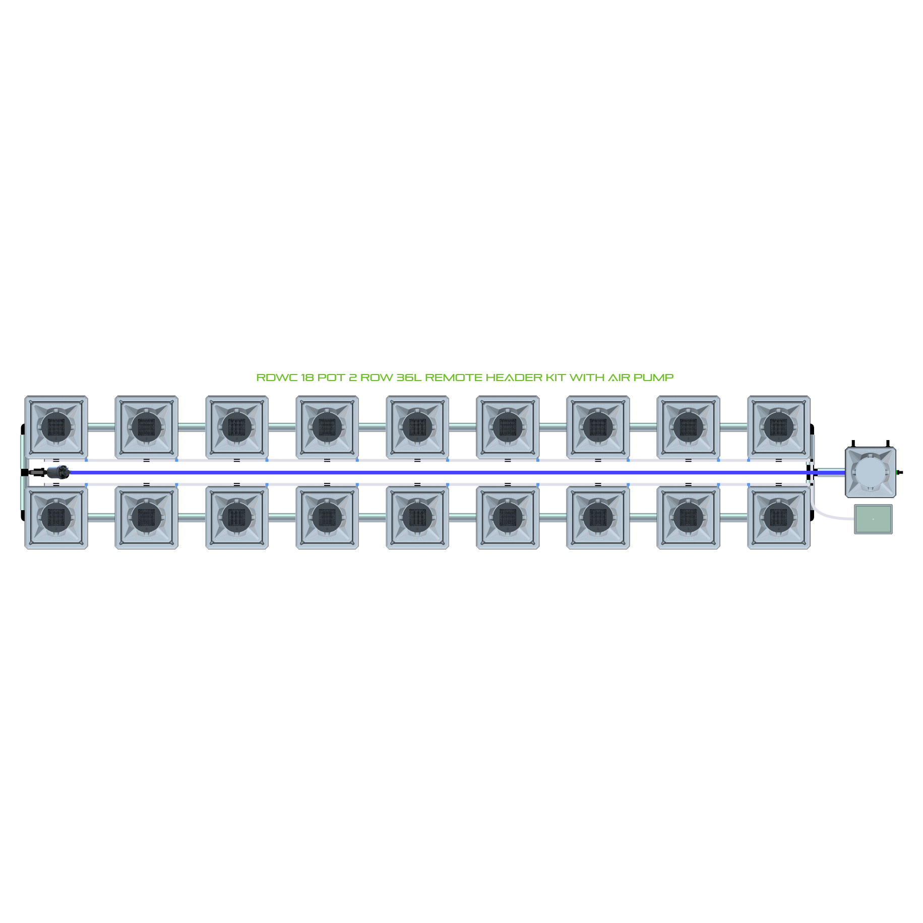 RDWC 18 Pot 2 Row Kit