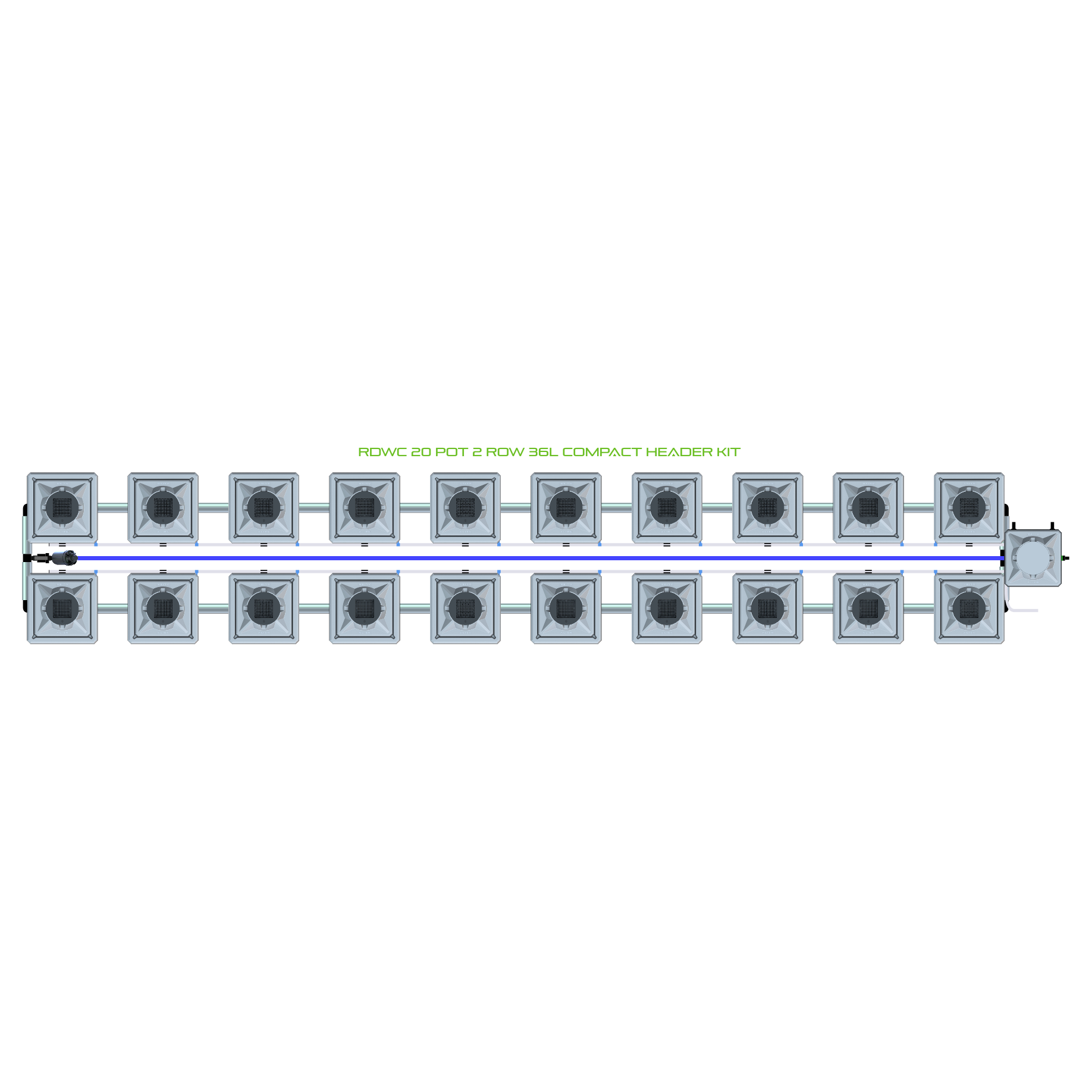 RDWC 20 Pot 2 Row Kit