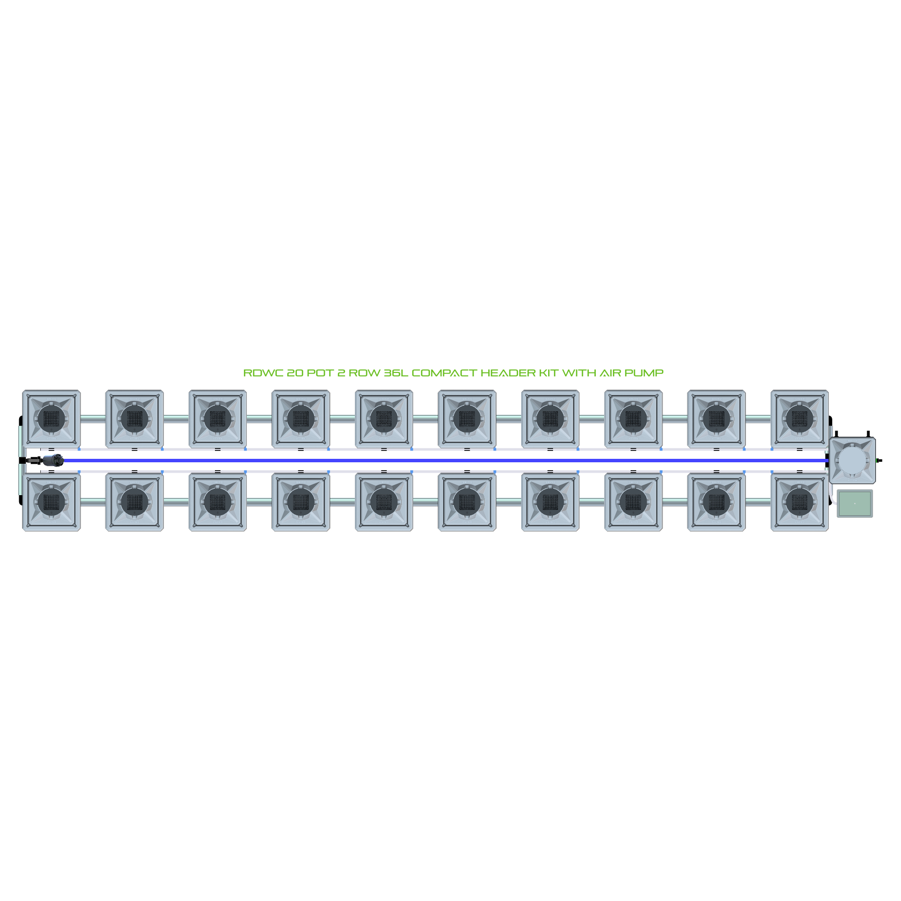 RDWC 20 Pot 2 Row Kit