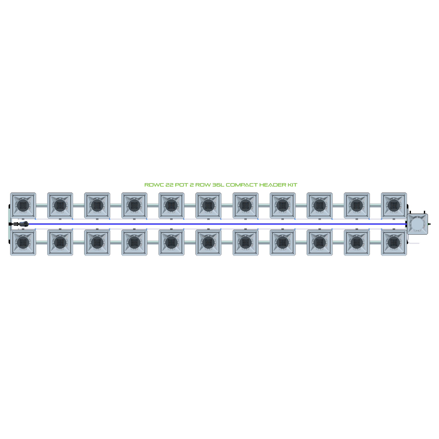 RDWC 22 Pot 2 Row Kit