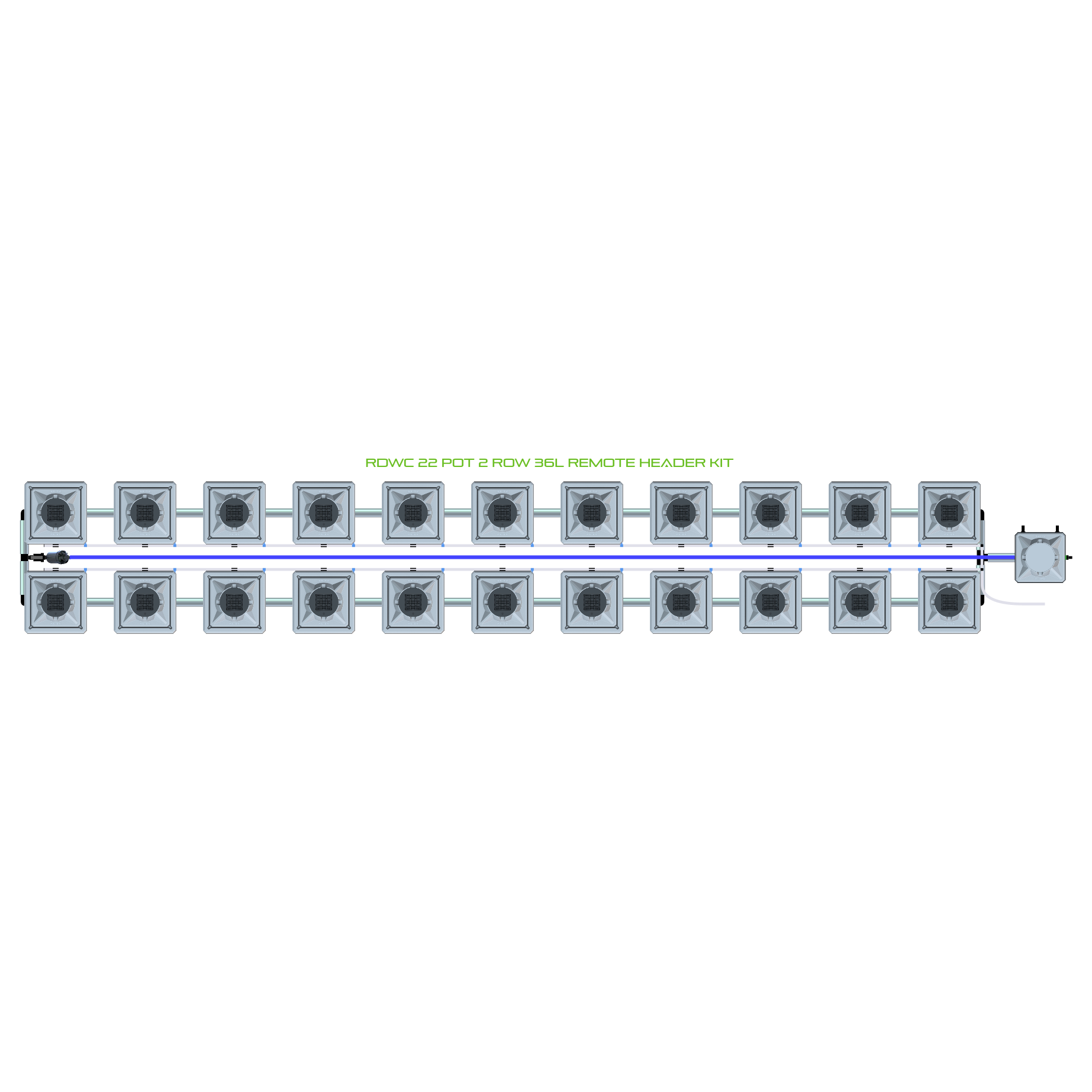 RDWC 22 Pot 2 Row Kit