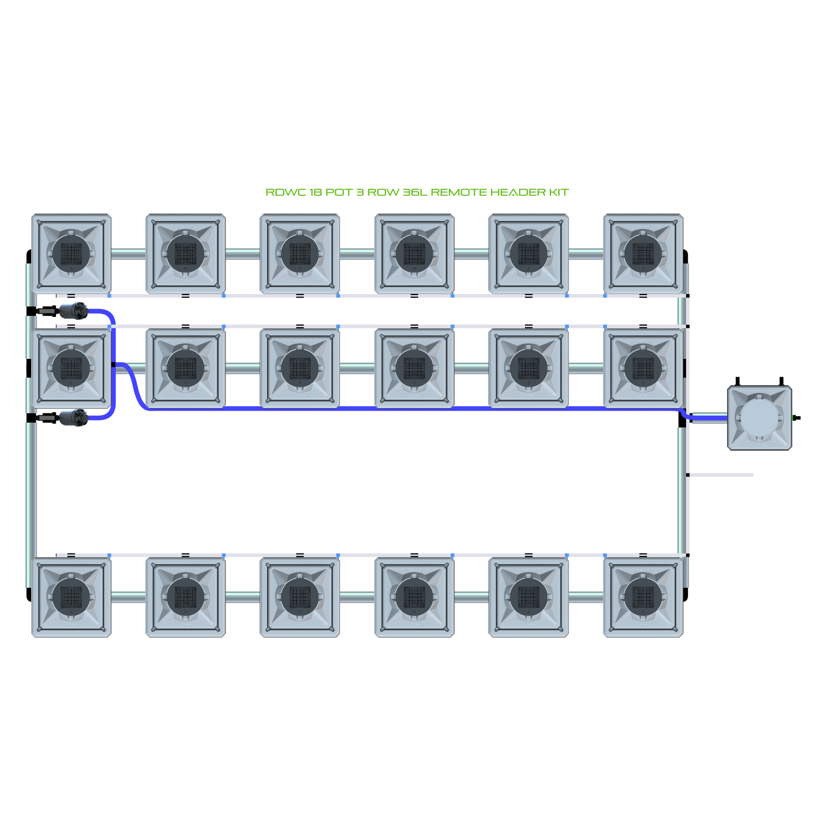 RDWC 18 Pot 3 Row Kit