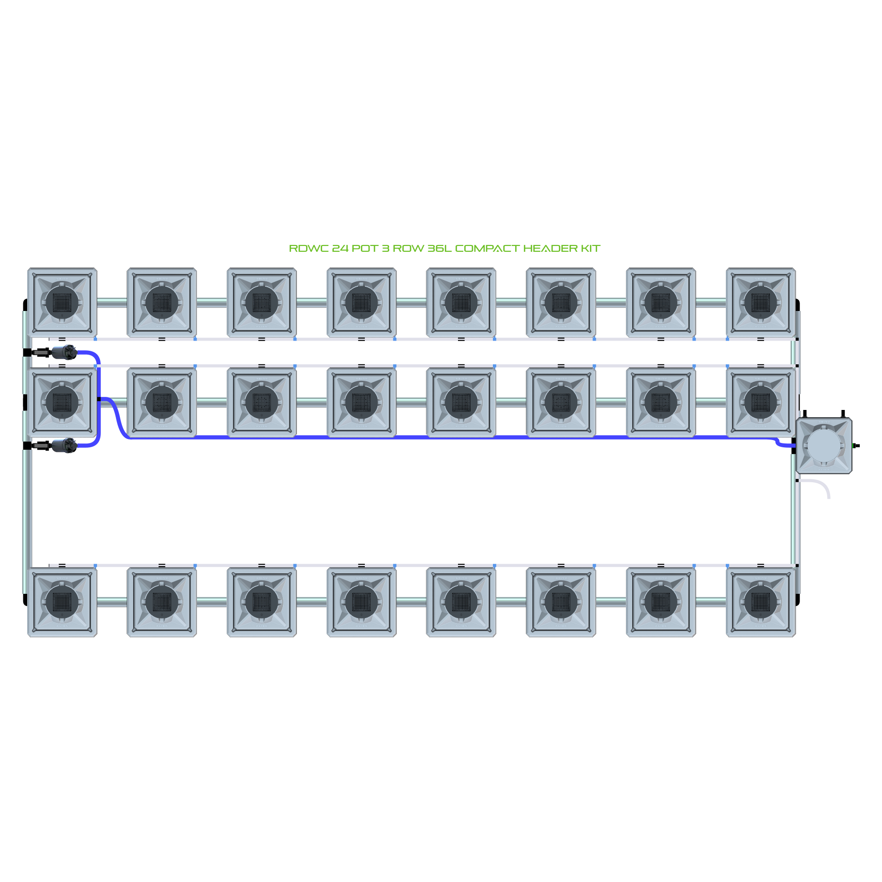 RDWC 24 Pot 3 Row Kit