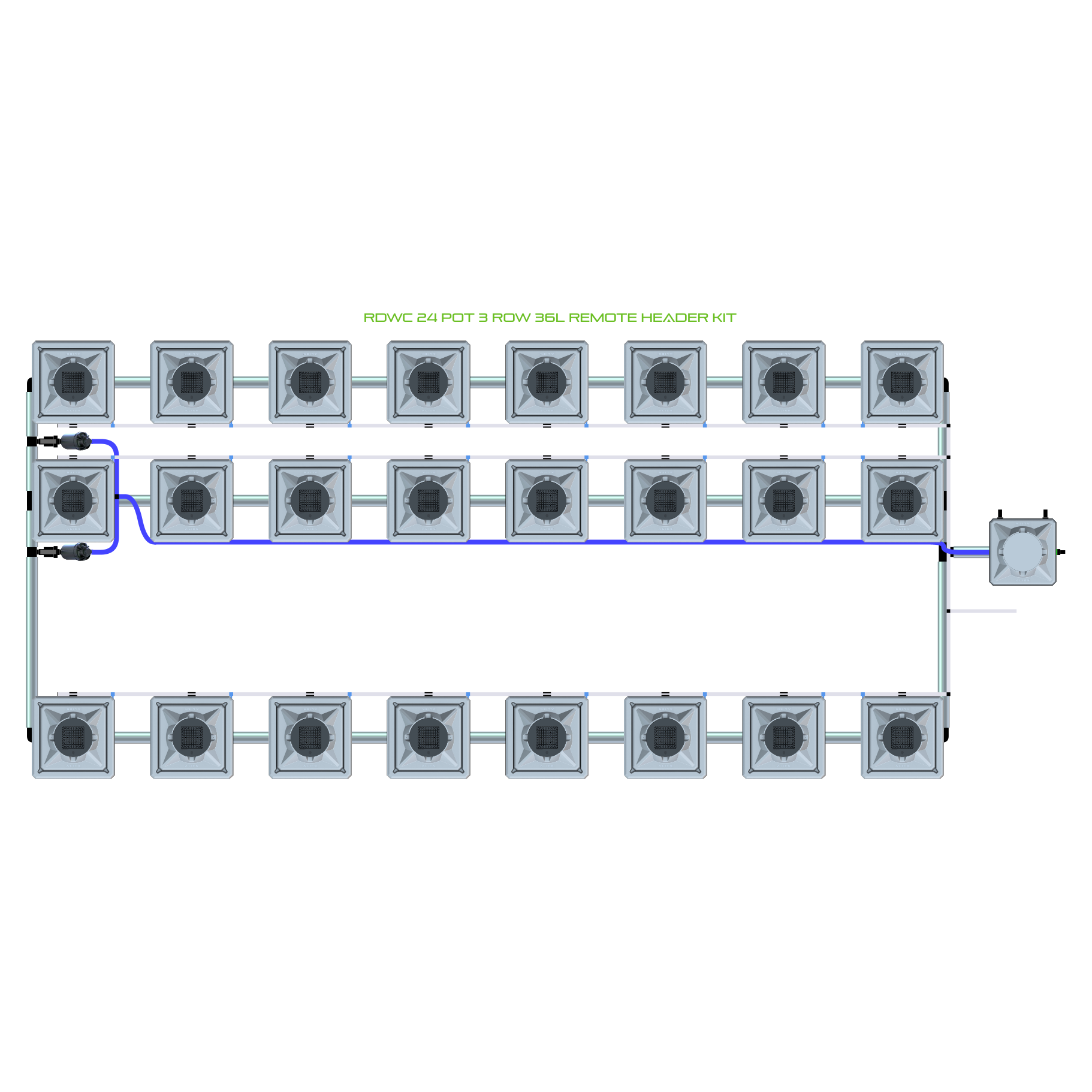 RDWC 24 Pot 3 Row Kit