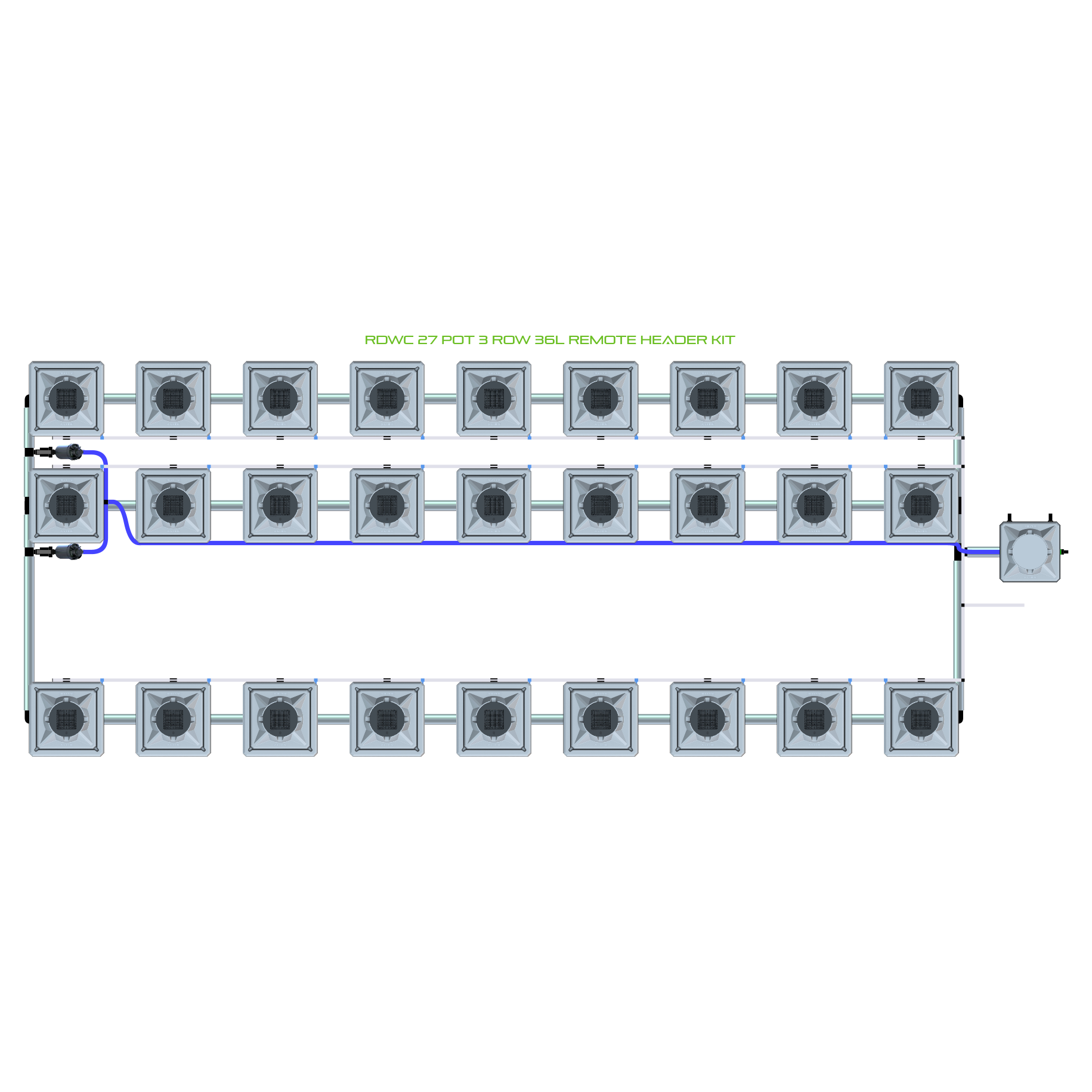 RDWC 27 Pot 3 Row Kit