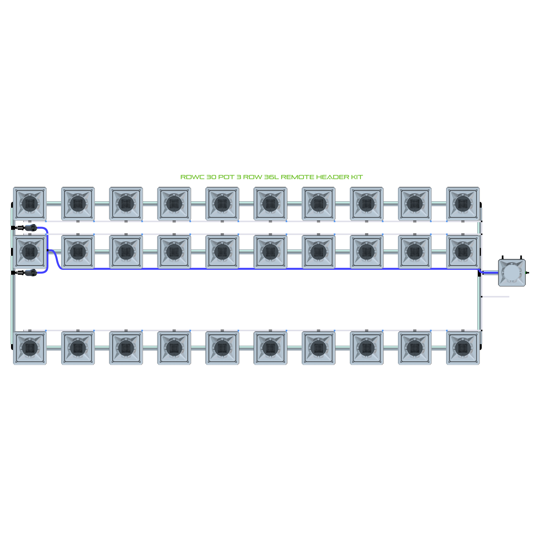 RDWC 30 Pot 3 Row Kit