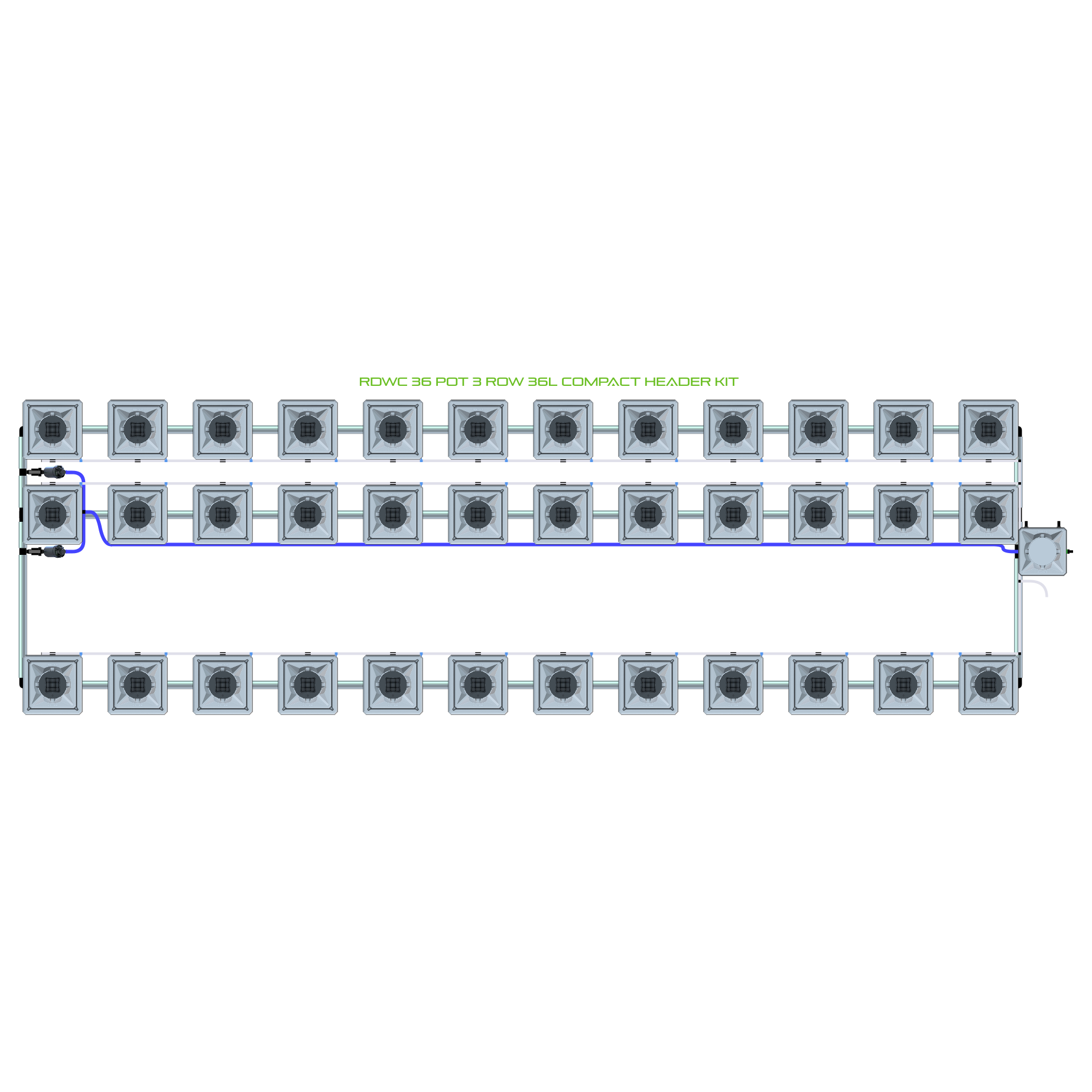 RDWC 36 Pot 3 Row Kit