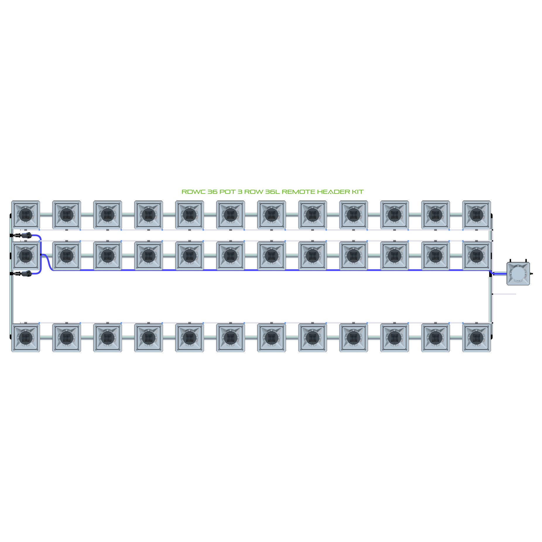 RDWC 36 Pot 3 Row Kit
