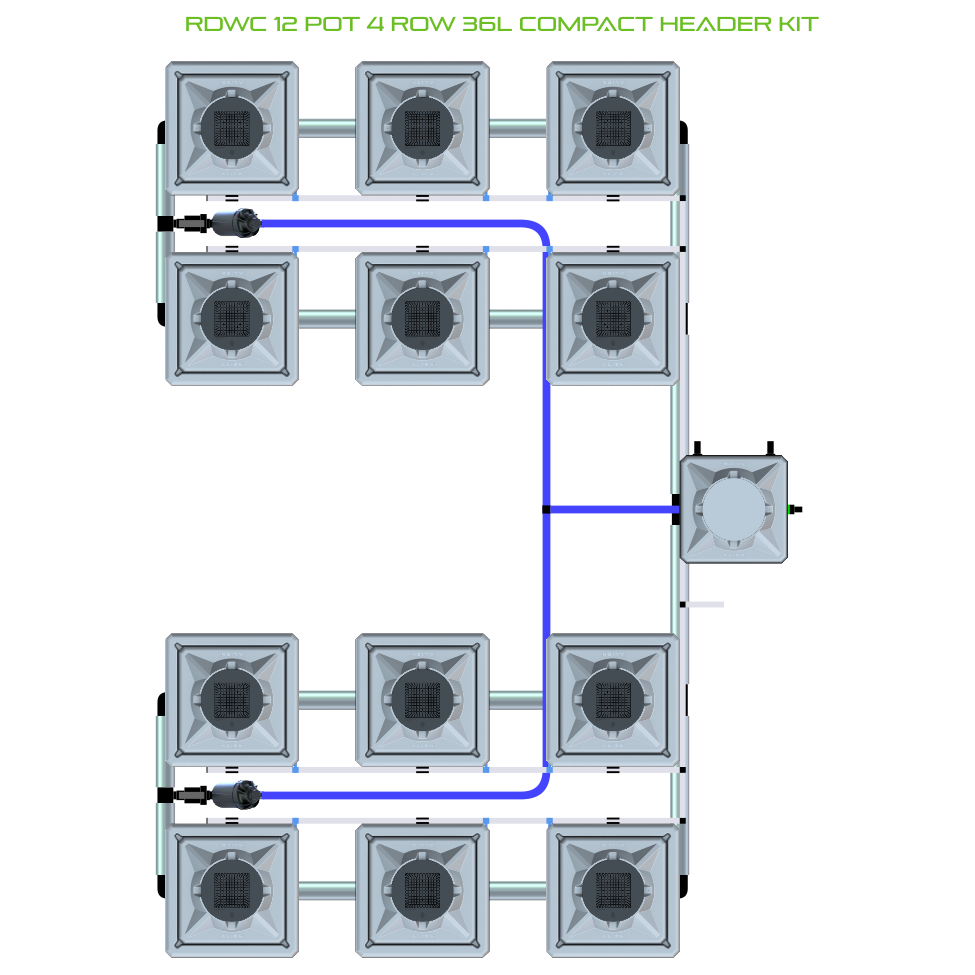 RDWC 12 Pot 4 Row Kit