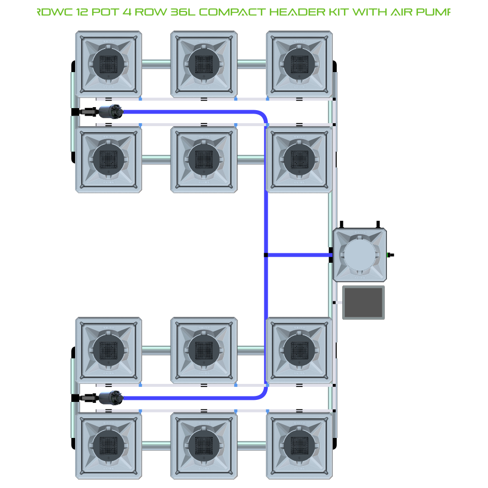 RDWC 12 Pot 4 Row Kit