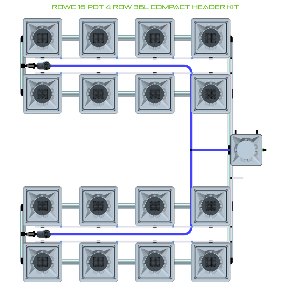 RDWC 16 Pot 4 Row Kit