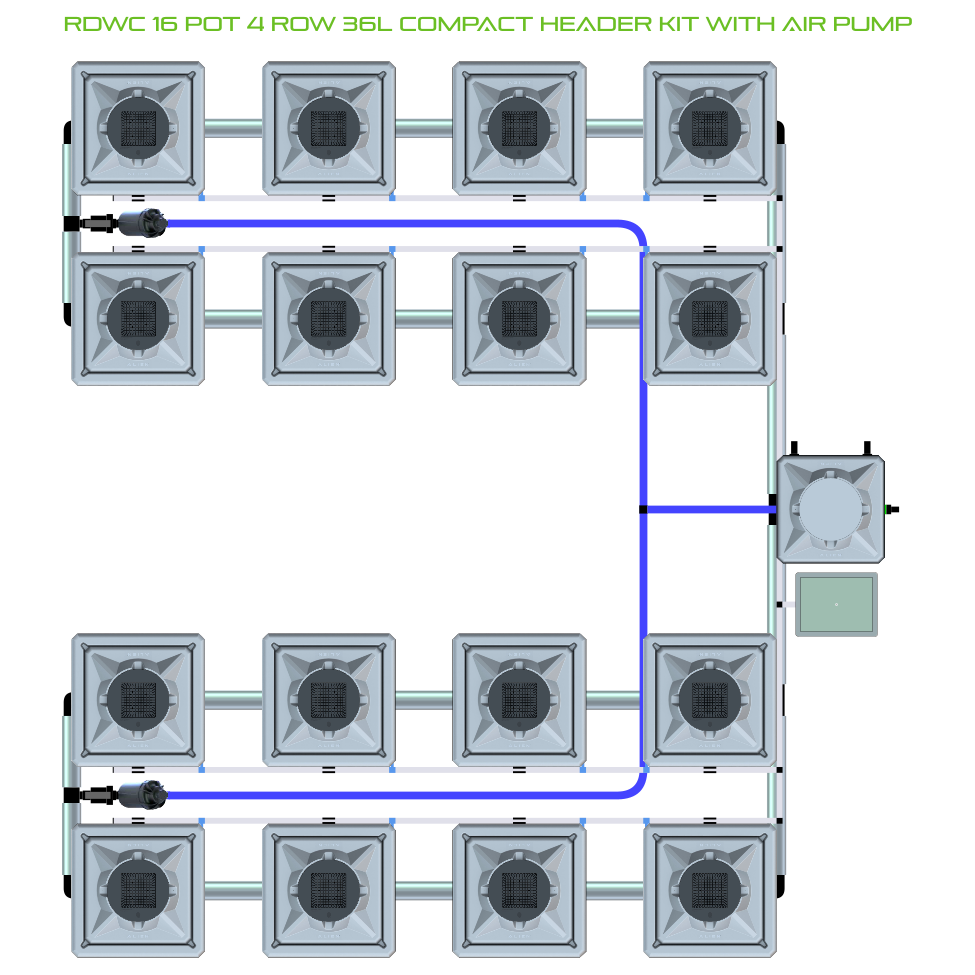 RDWC 16 Pot 4 Row Kit