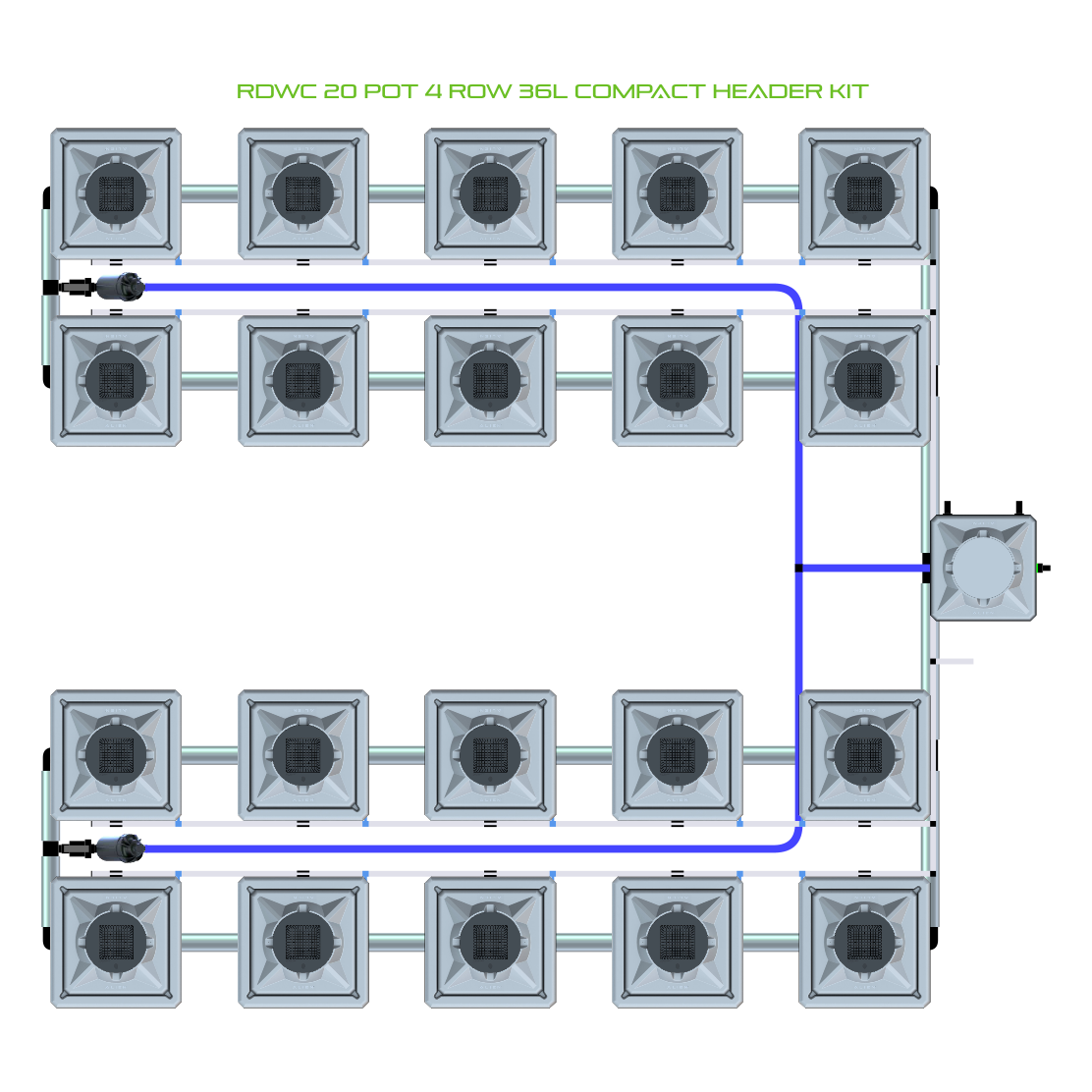 RDWC 20 Pot 4 Row Kit
